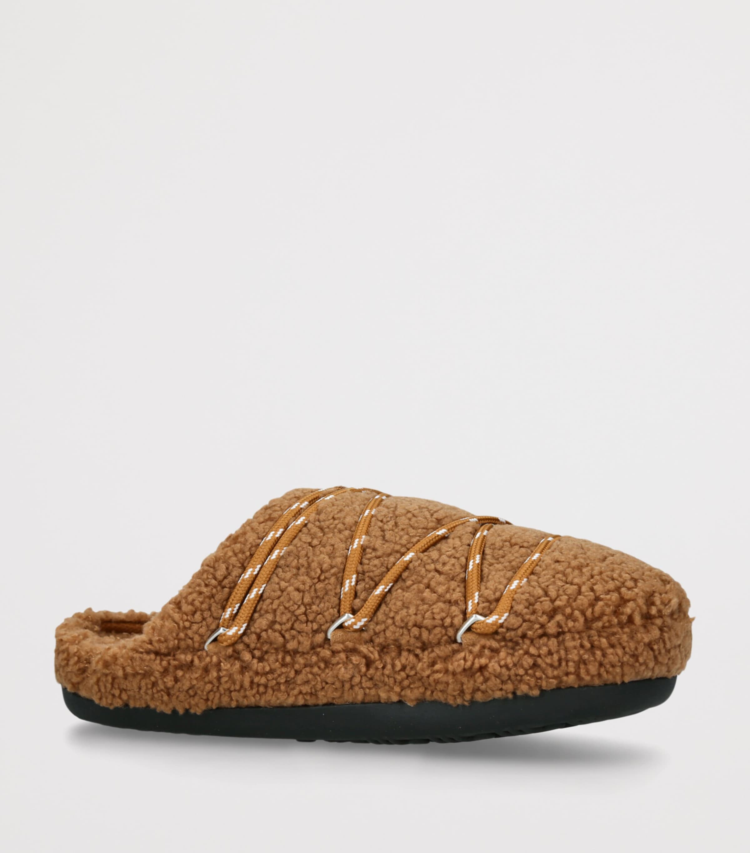 Faux Shearling Teddy Slippers MID BROWN Image 3