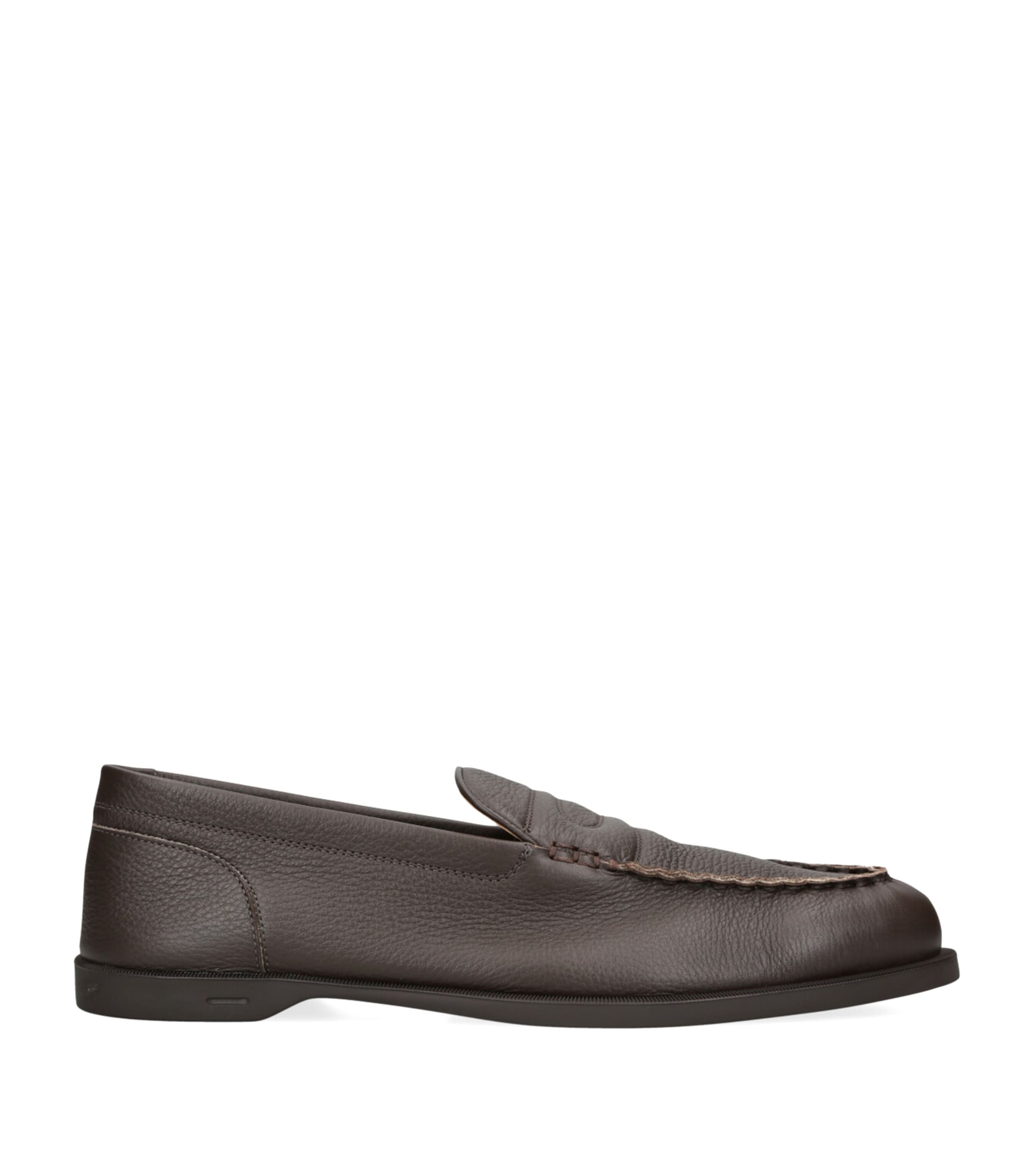 JOHN LOBB LEATHER PACE LOAFERS 