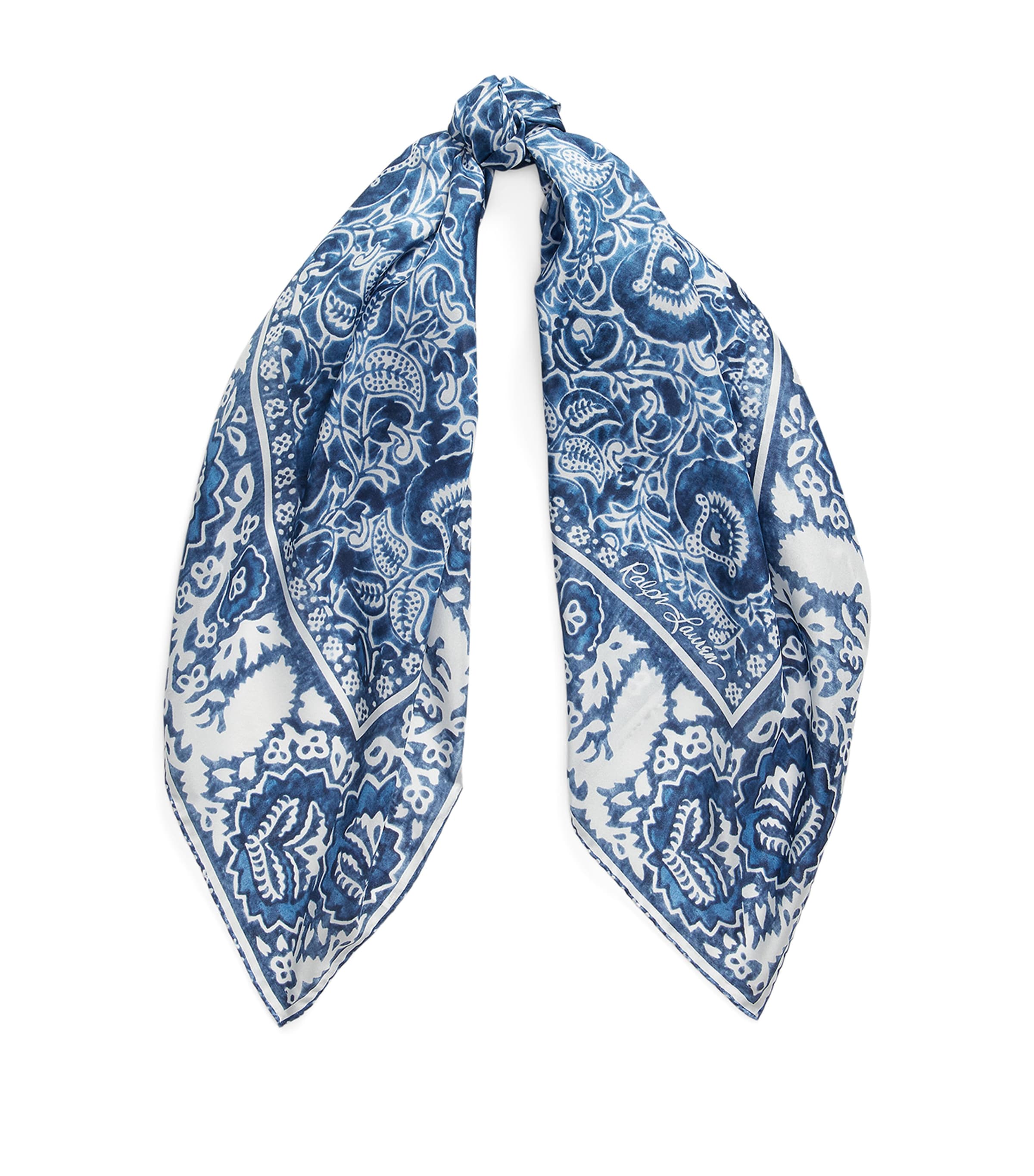Ralph Lauren Collection Blue Mulberry Silk Scarf Harrods UK