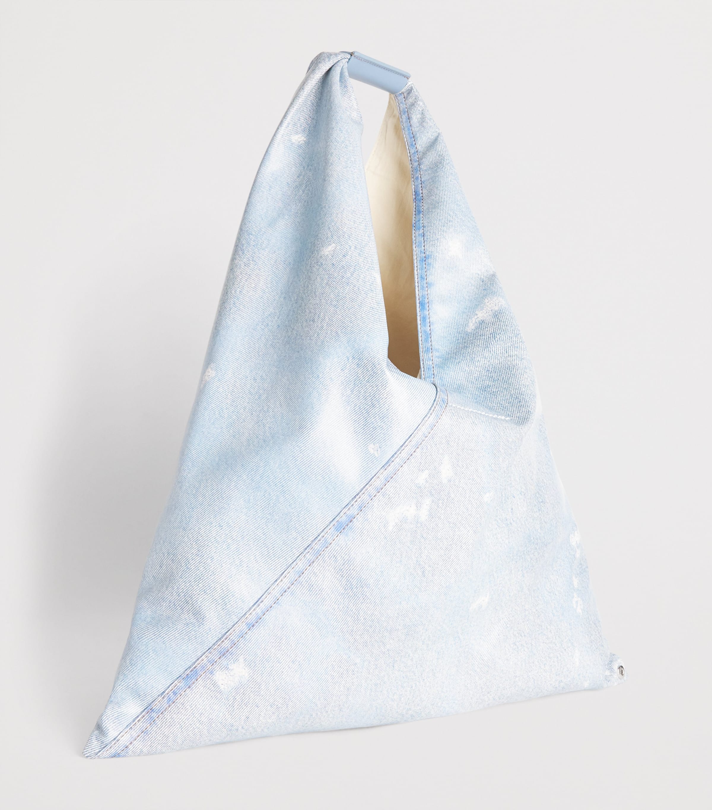 MM6 Maison Margiela Denim-Effect Classic Japanese Tote Bag Bleached Denim Image 3