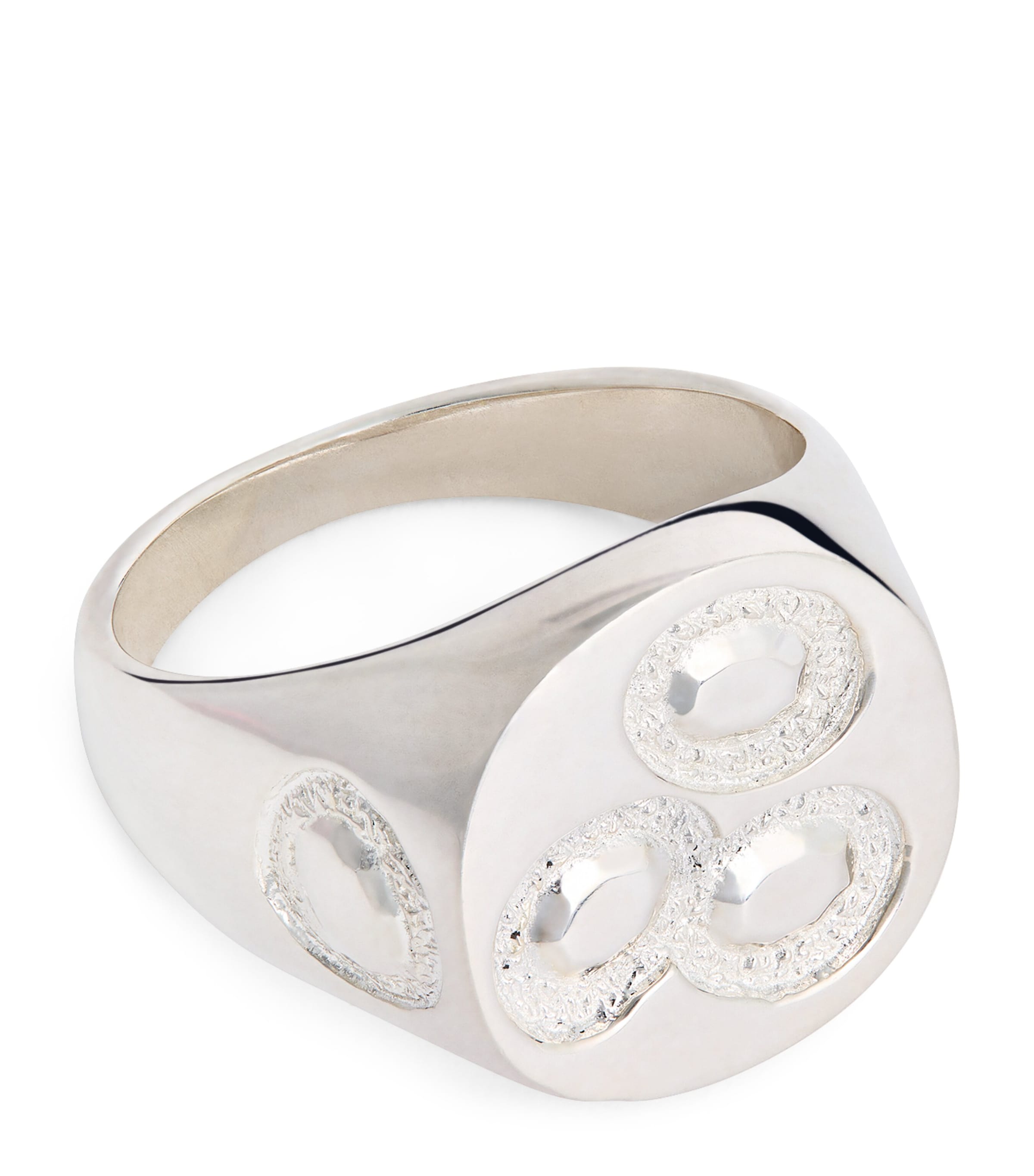Bleue Burnham Oval Chloroplast Impression Signet Ring Silver