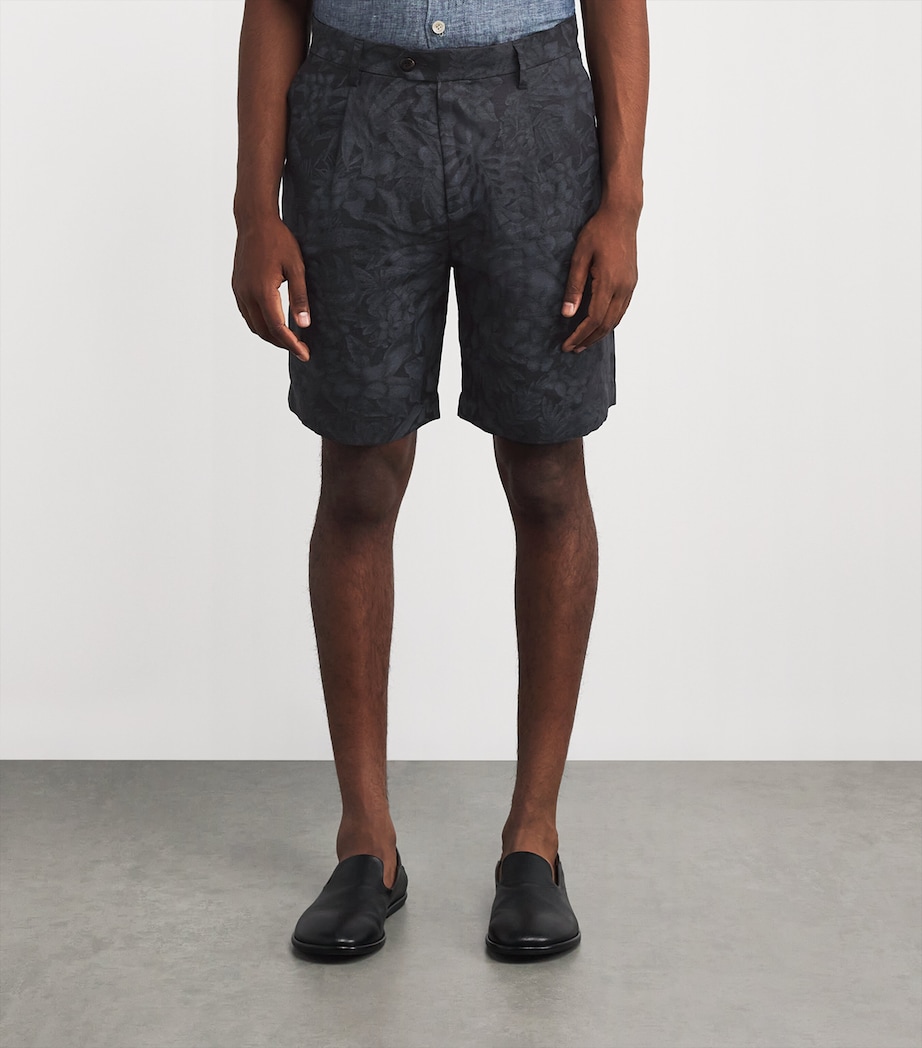 x Harrods Linen Printed Bermuda Shorts NERO Image 3