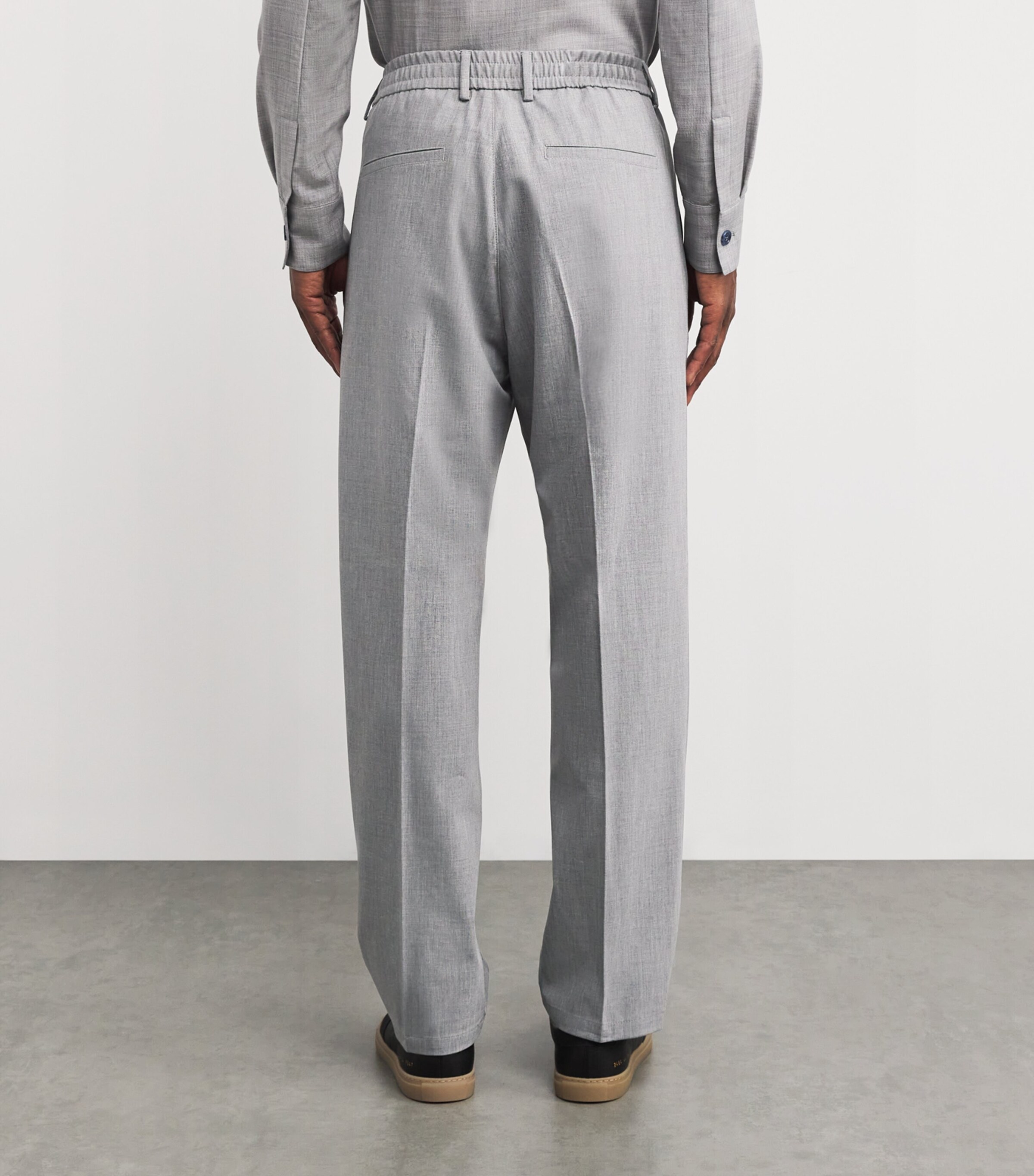 Marcus Straight Trousers 017 - GREY MELANGE Image 4