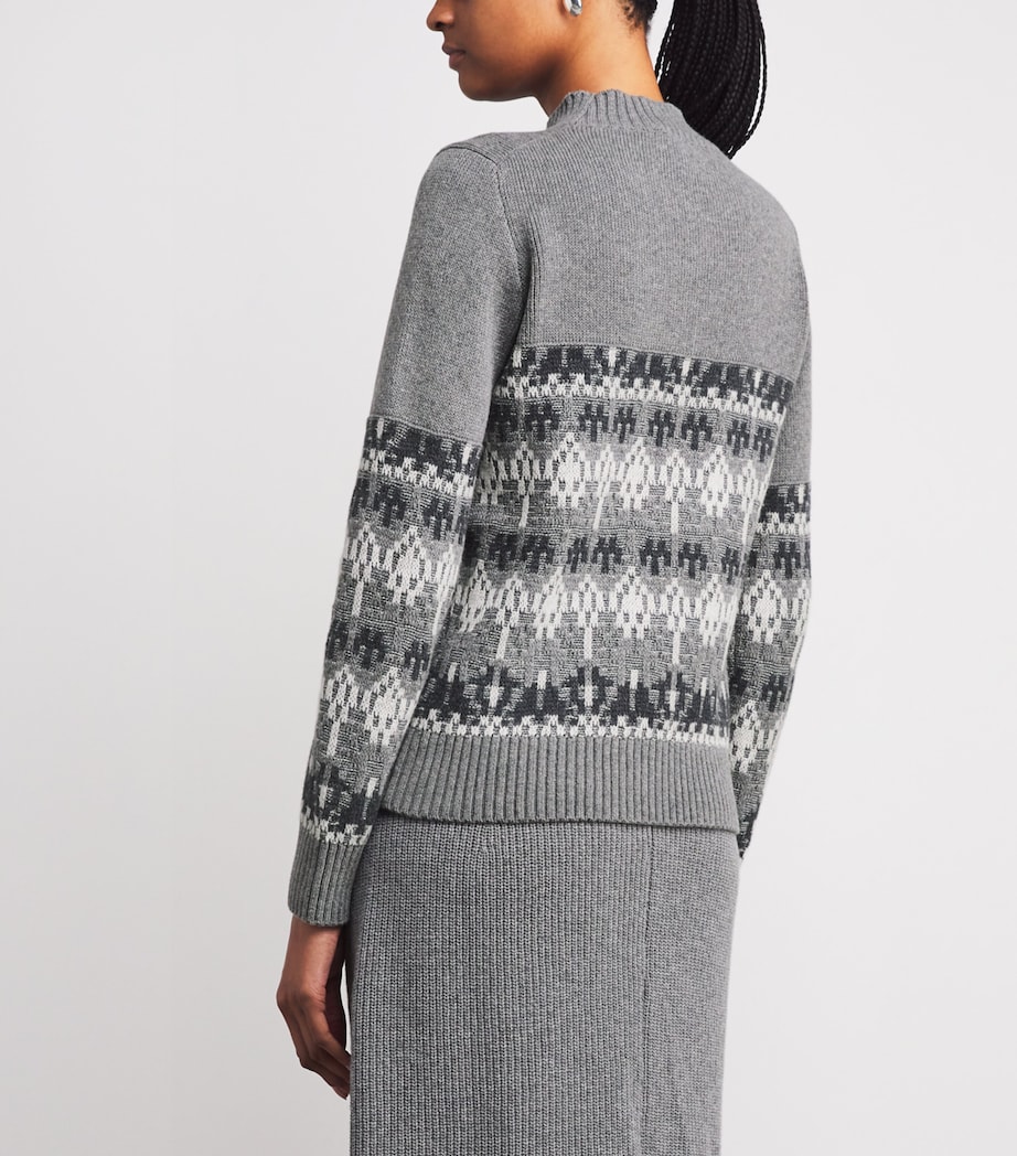 Lambswool-Blend Jacquard Sweater 3530 M GREY MEL Image 4