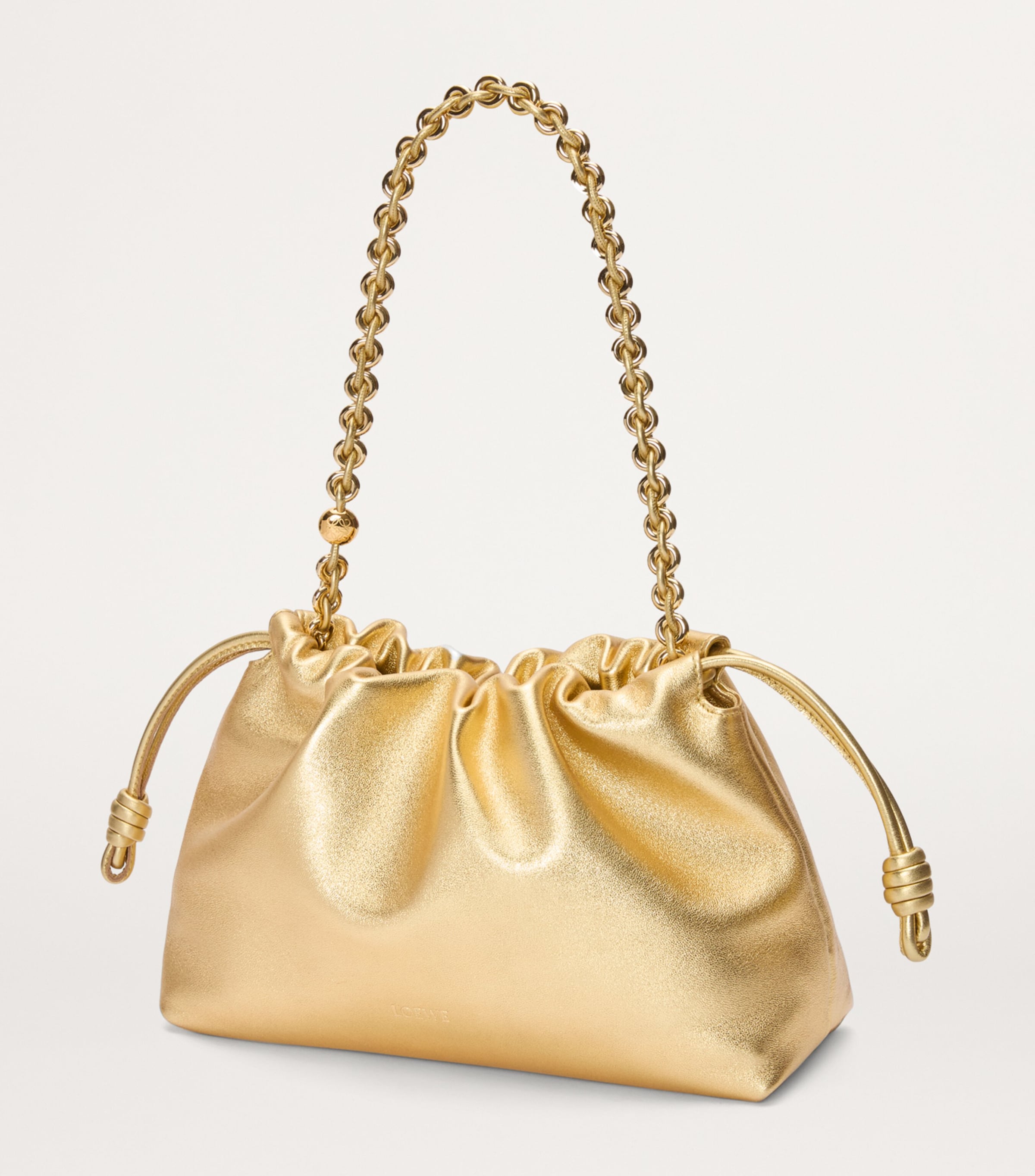 Medium Metallic Leather Flamenco Purse GOLD Image 3