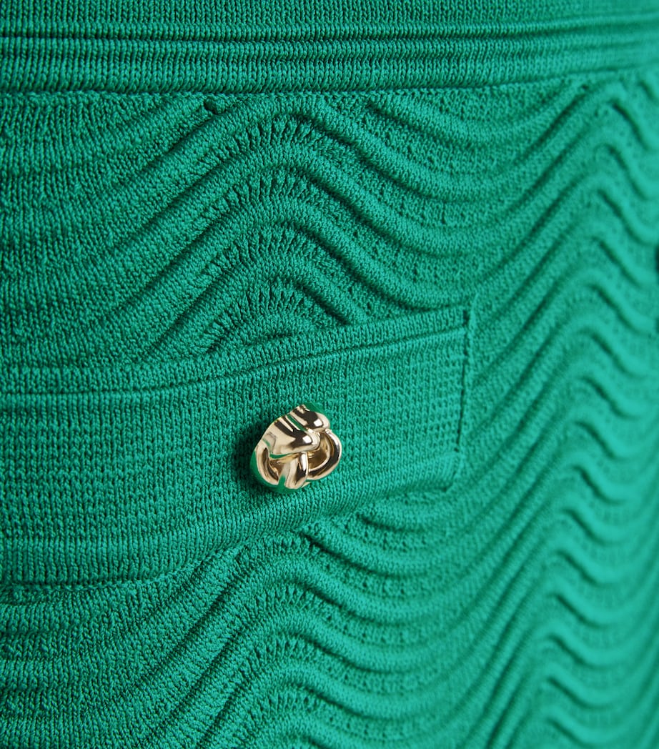 Sandro Paris Womens Knitted Mini Skirt Emeuraude Green Image 6