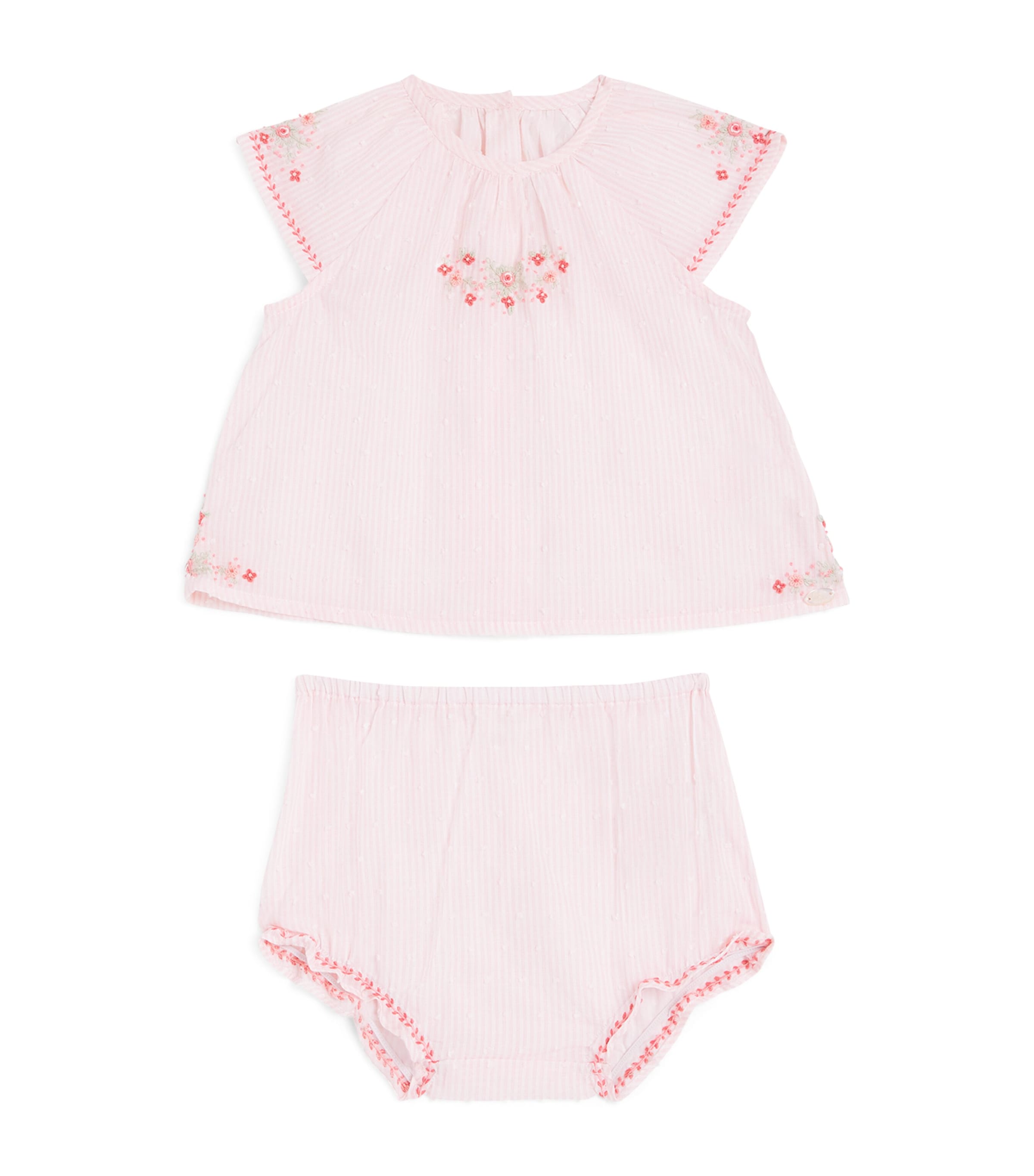 Tartine Et Chocolat Cotton Top And Bloomers Set In Pink