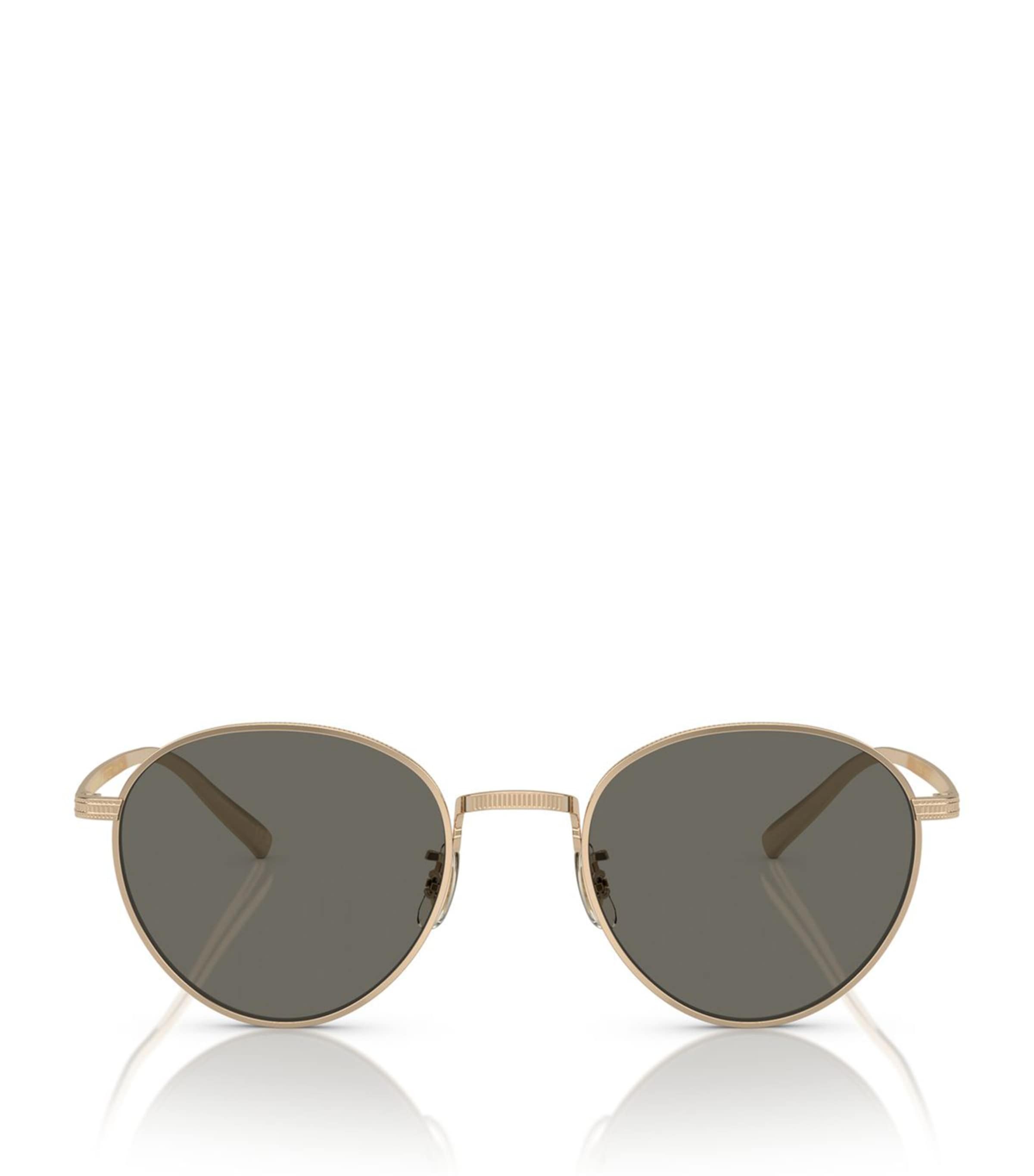 Oliver Peoples Round Rhydian Sunglasses In Gold