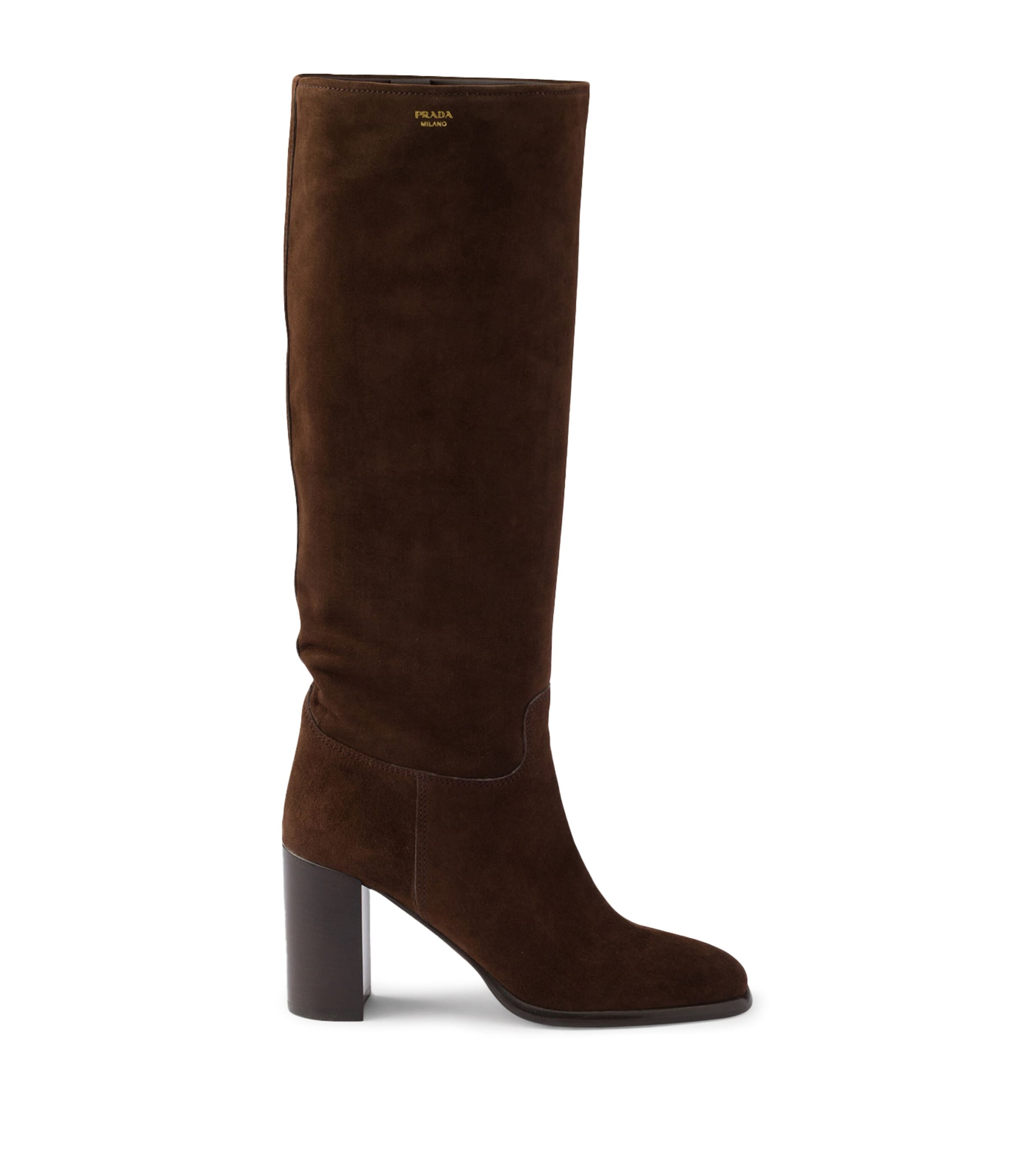 Prada Suede Knee-High Boots 85 Brown Image 1