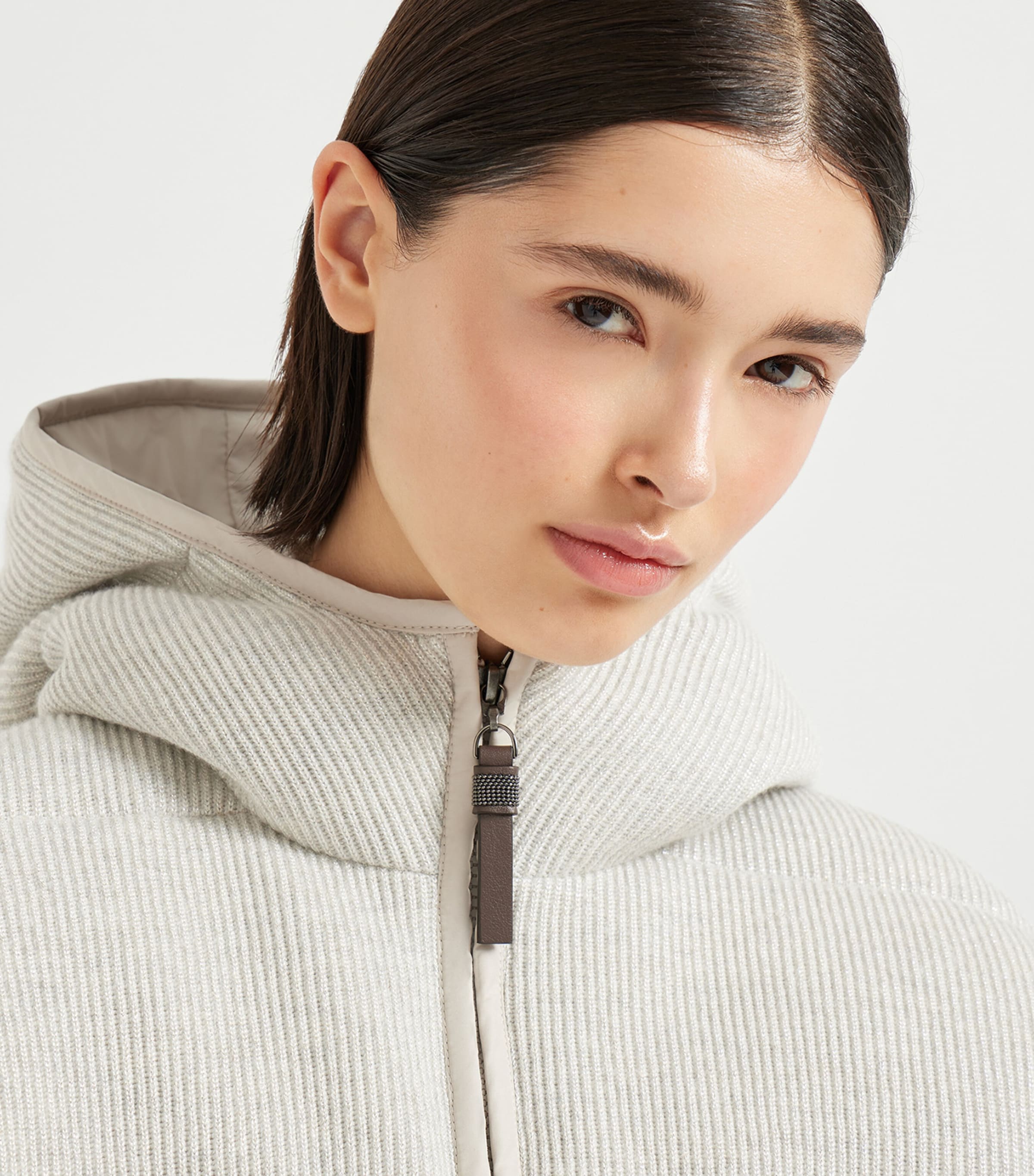 Cashmere-Blend Rib-Knit Jacket CCW76 Image 6