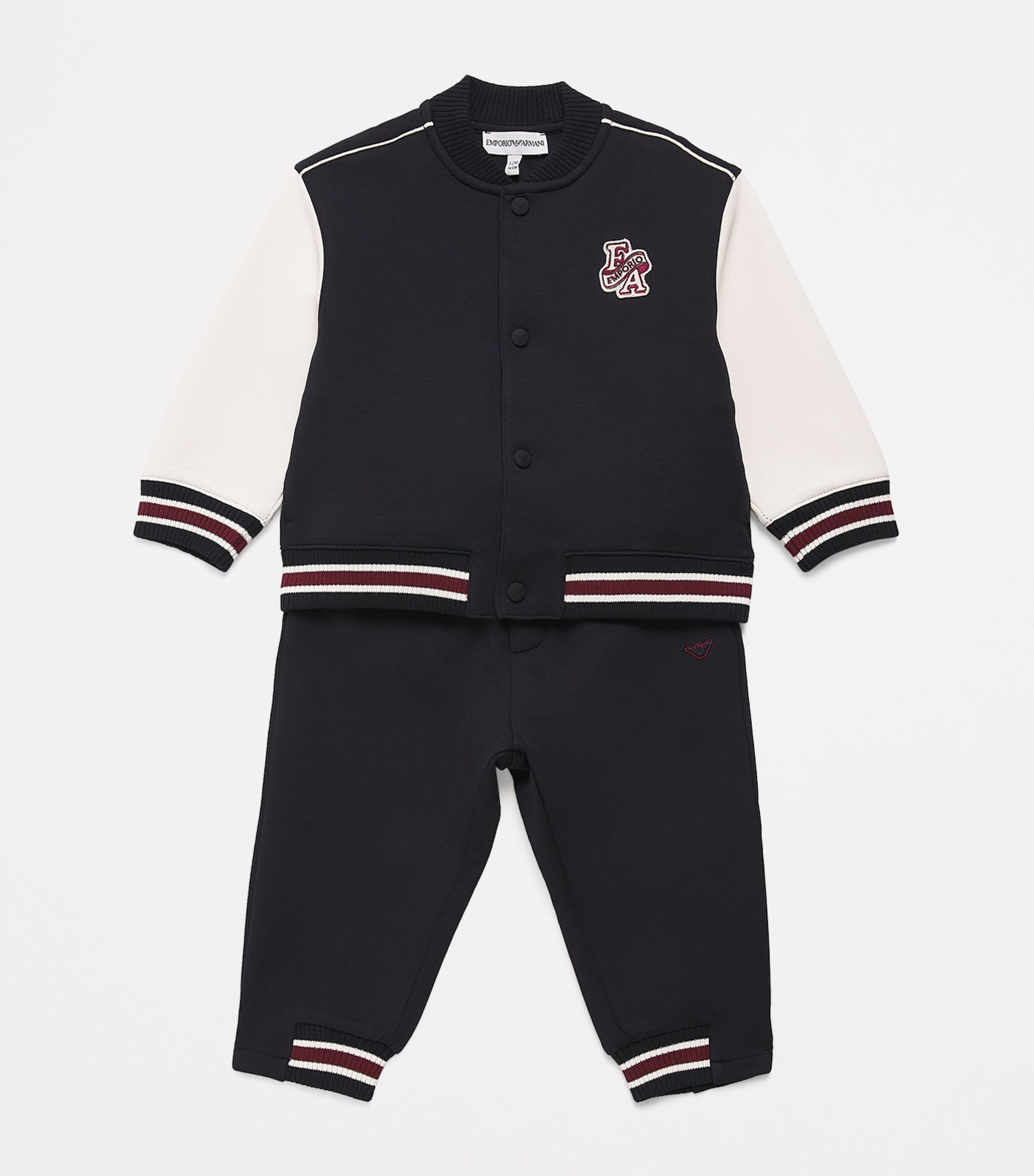 Emporio Armani Kids Logo Patch Varsity Jacket (6-36 Months) Wht S Image 3
