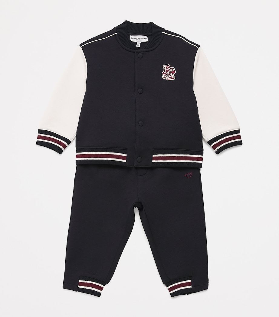 Emporio Armani Kids Logo Patch Varsity Jacket (6-36 Months) Wht S Image 3
