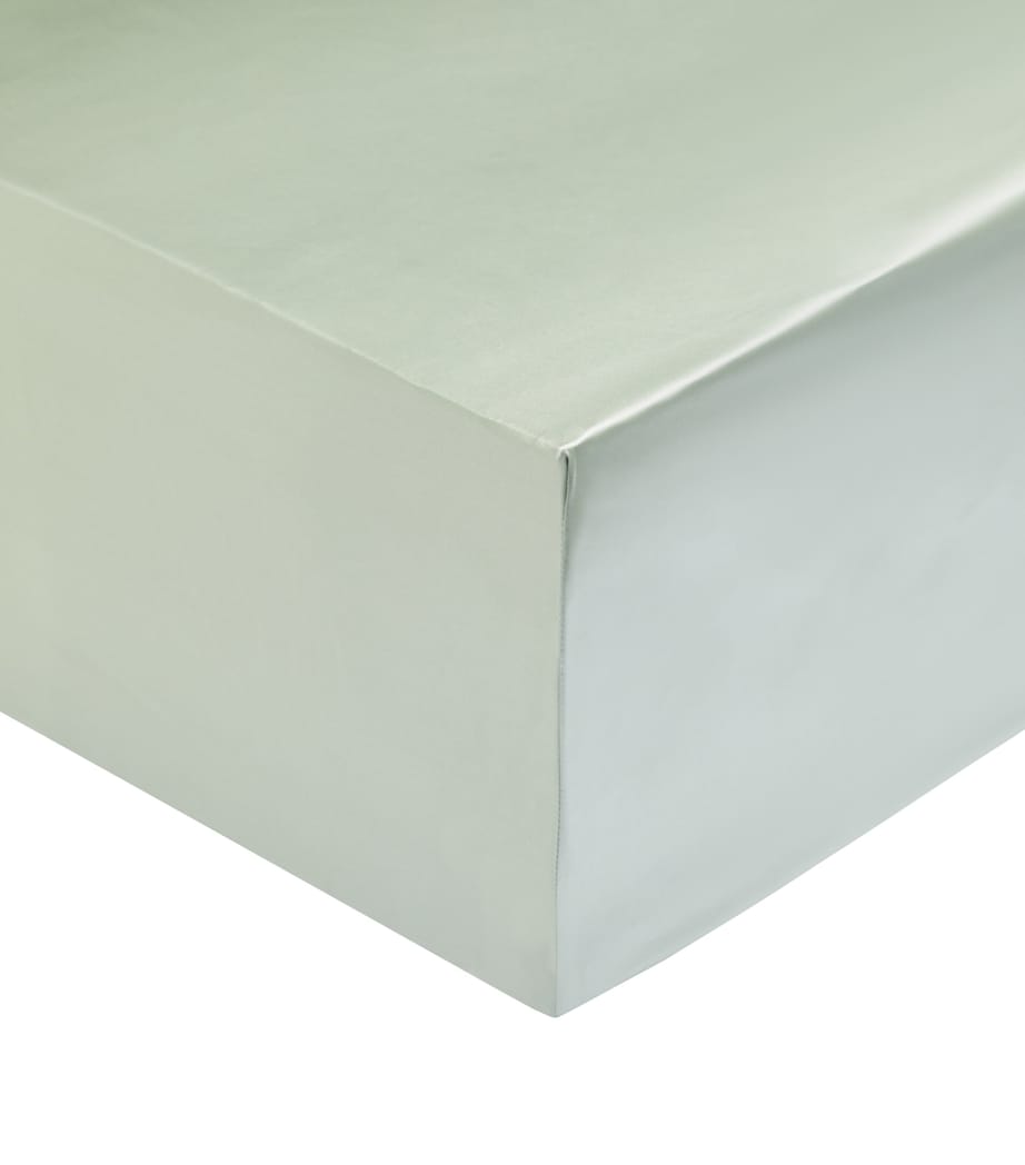 Silk King Fitted Sheet (150cm x 200cm) SAGE Image 2