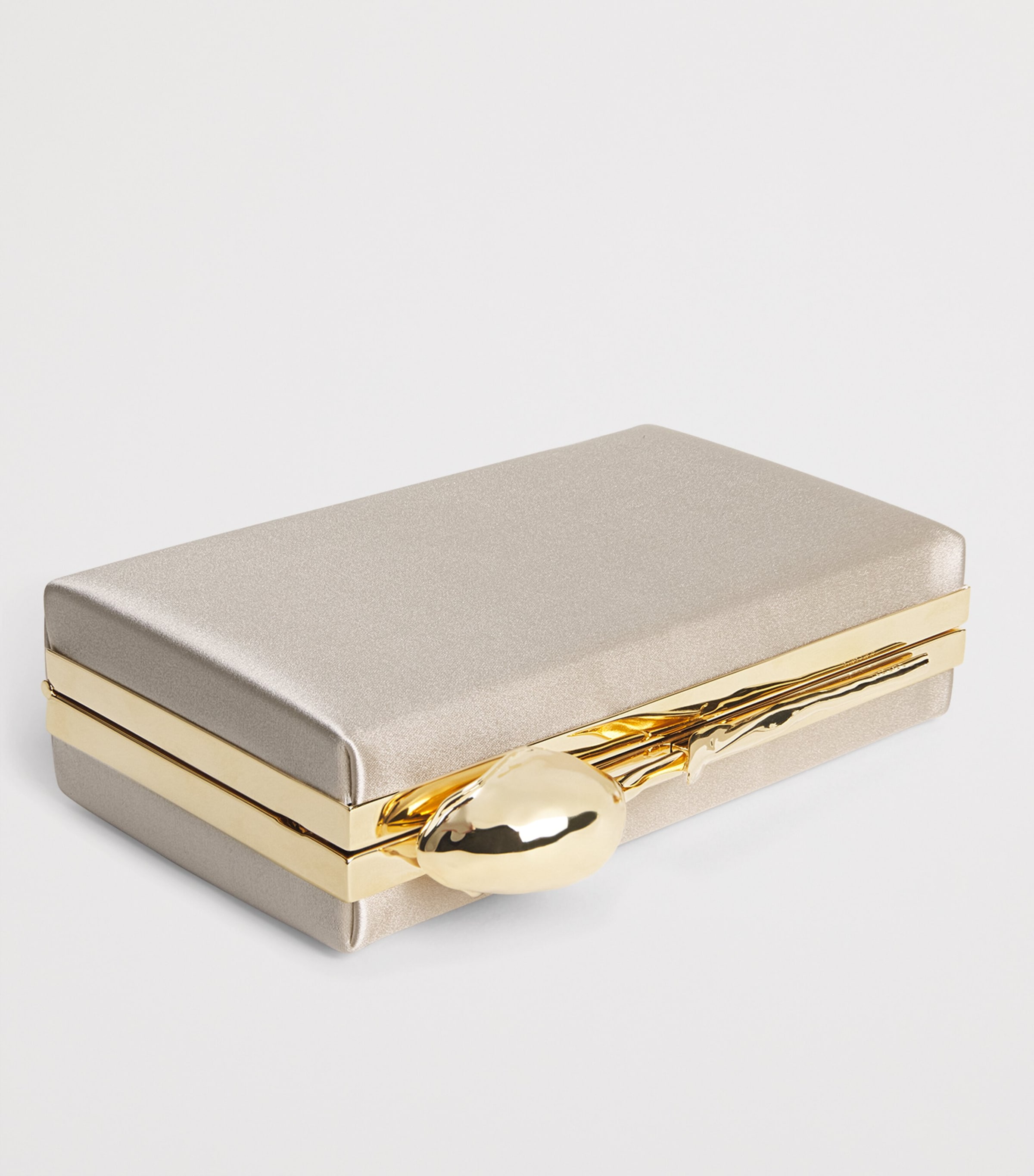 Erdem Satin Bloom Clutch Bag Champagne Image 6