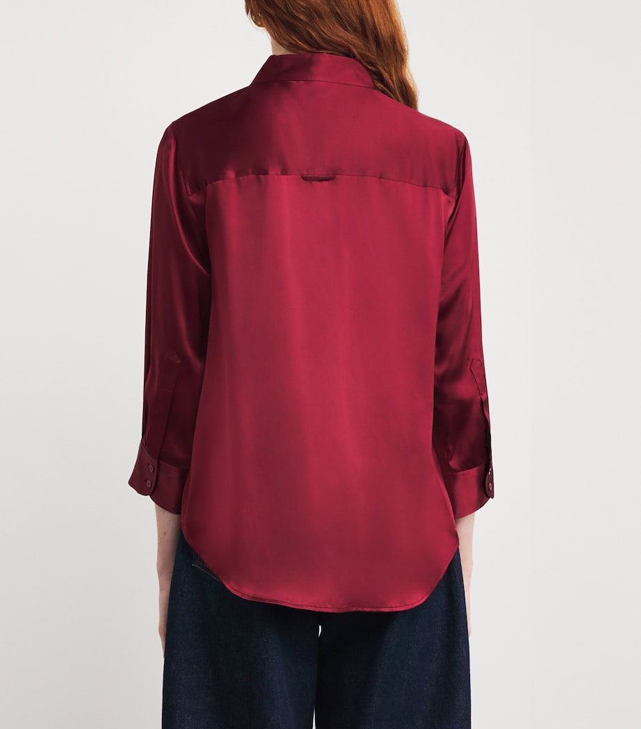 Silk Cropped-Sleeve Dani Blouse BLACK CHERRY Image 4