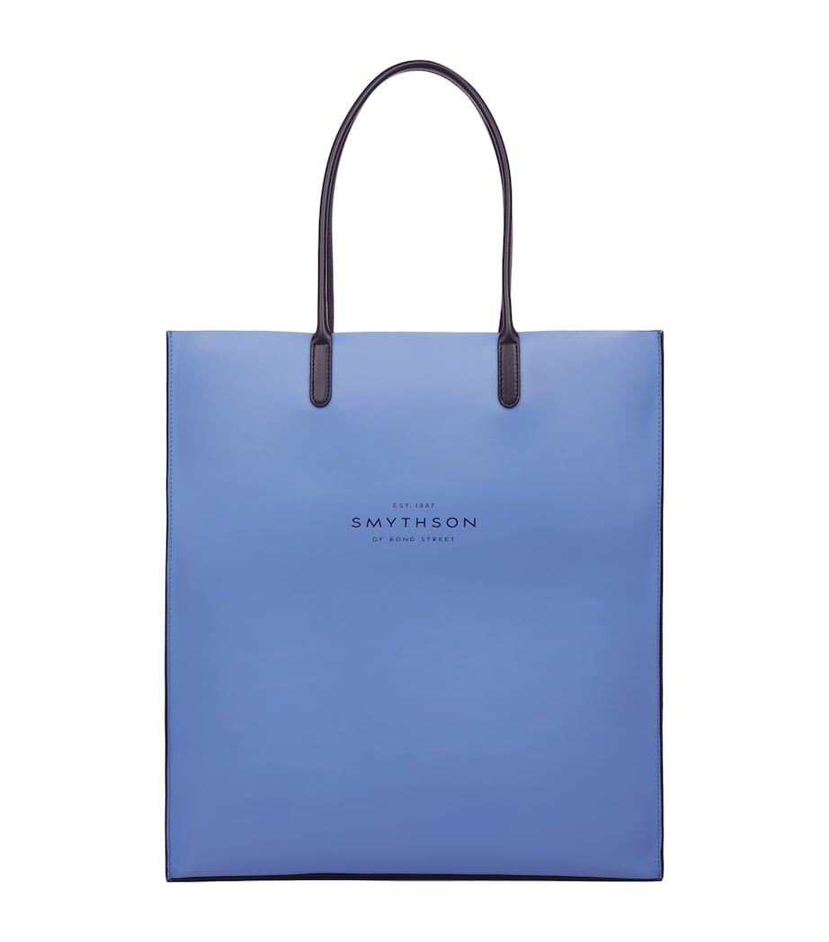 Smythson Mini Leather Kingly Tote Bag Smythson Blue Image 1