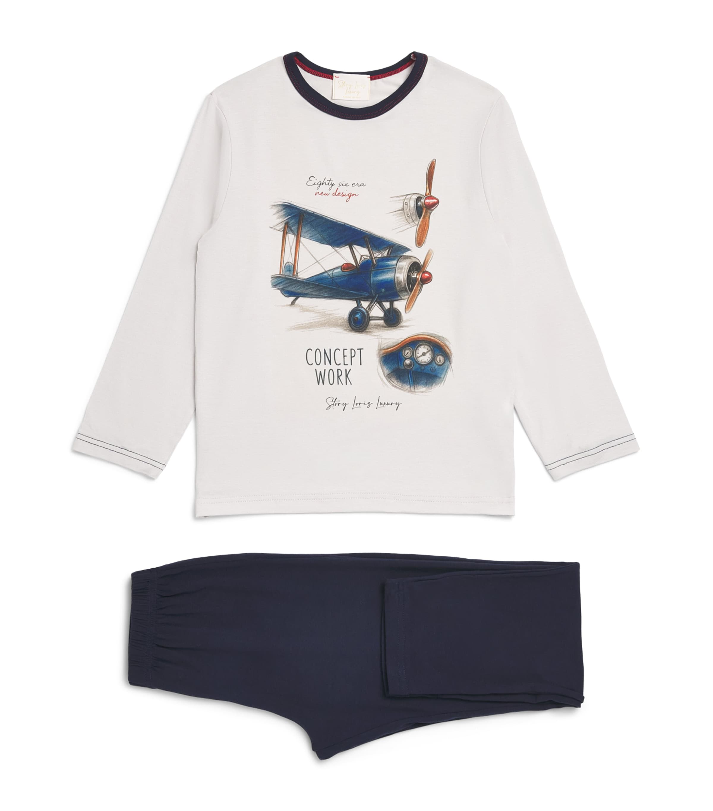 Story Loris Plane Print Pyjama Set (3-14 Years) Image 1
