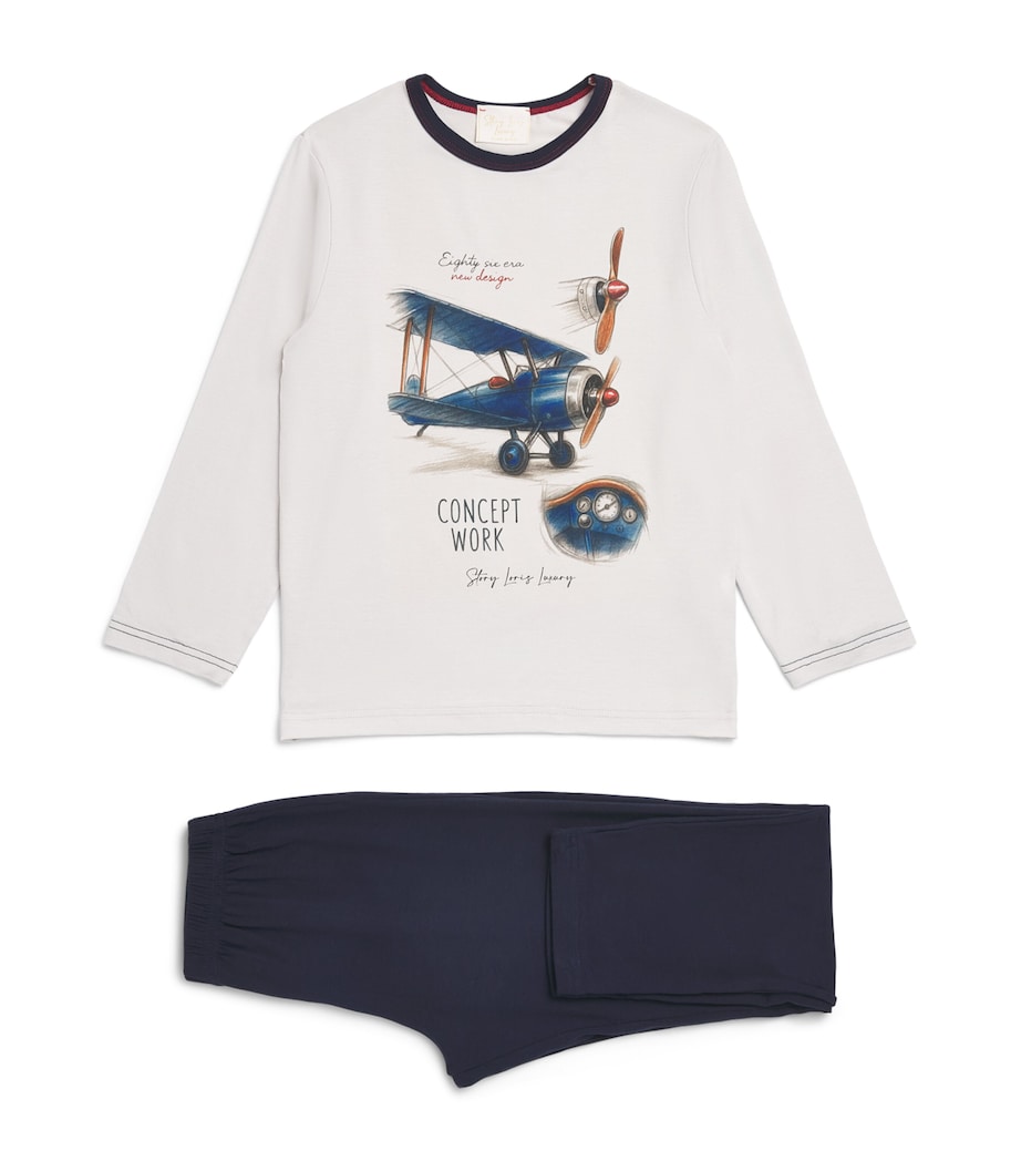 Story Loris Plane Print Pyjama Set (3-14 Years) Image 1