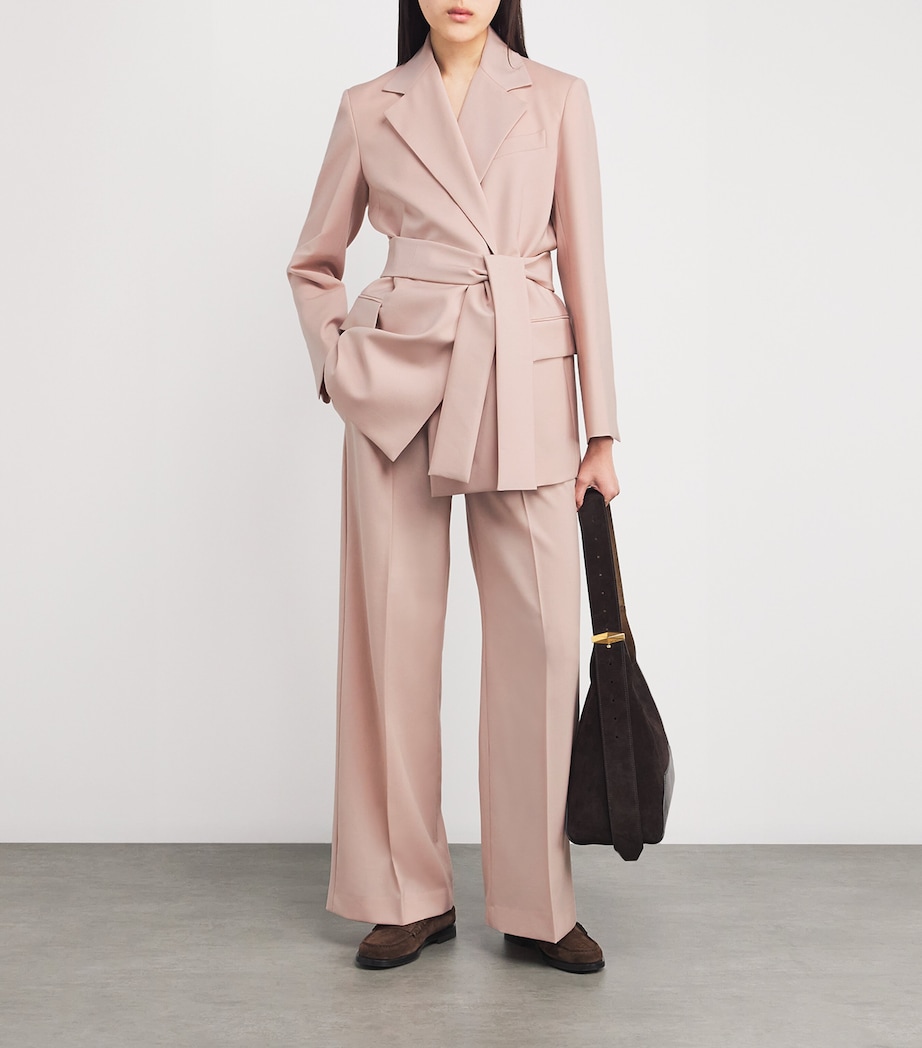 Virgin Wool Belted Blazer POWDER Image 2