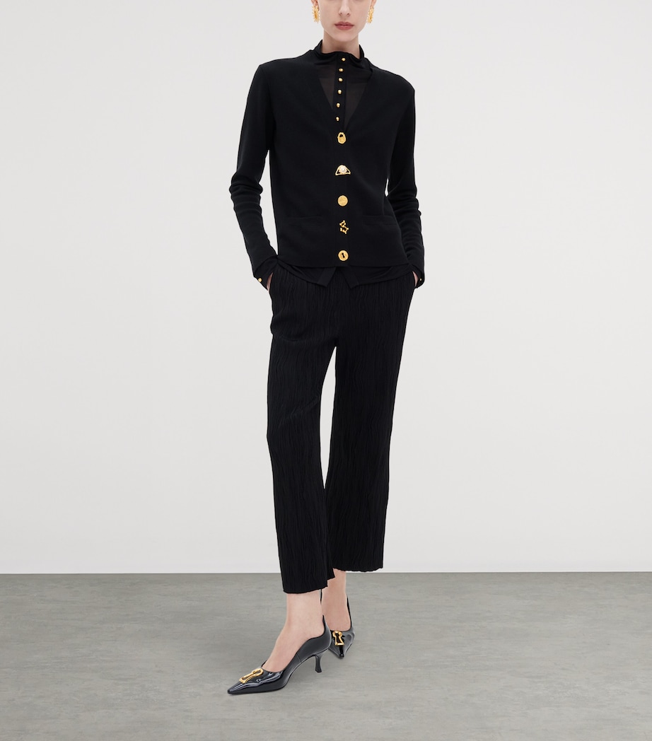 Schiaparelli Womens Cashmere-Blend Anatomy Cardigan Black Image 2
