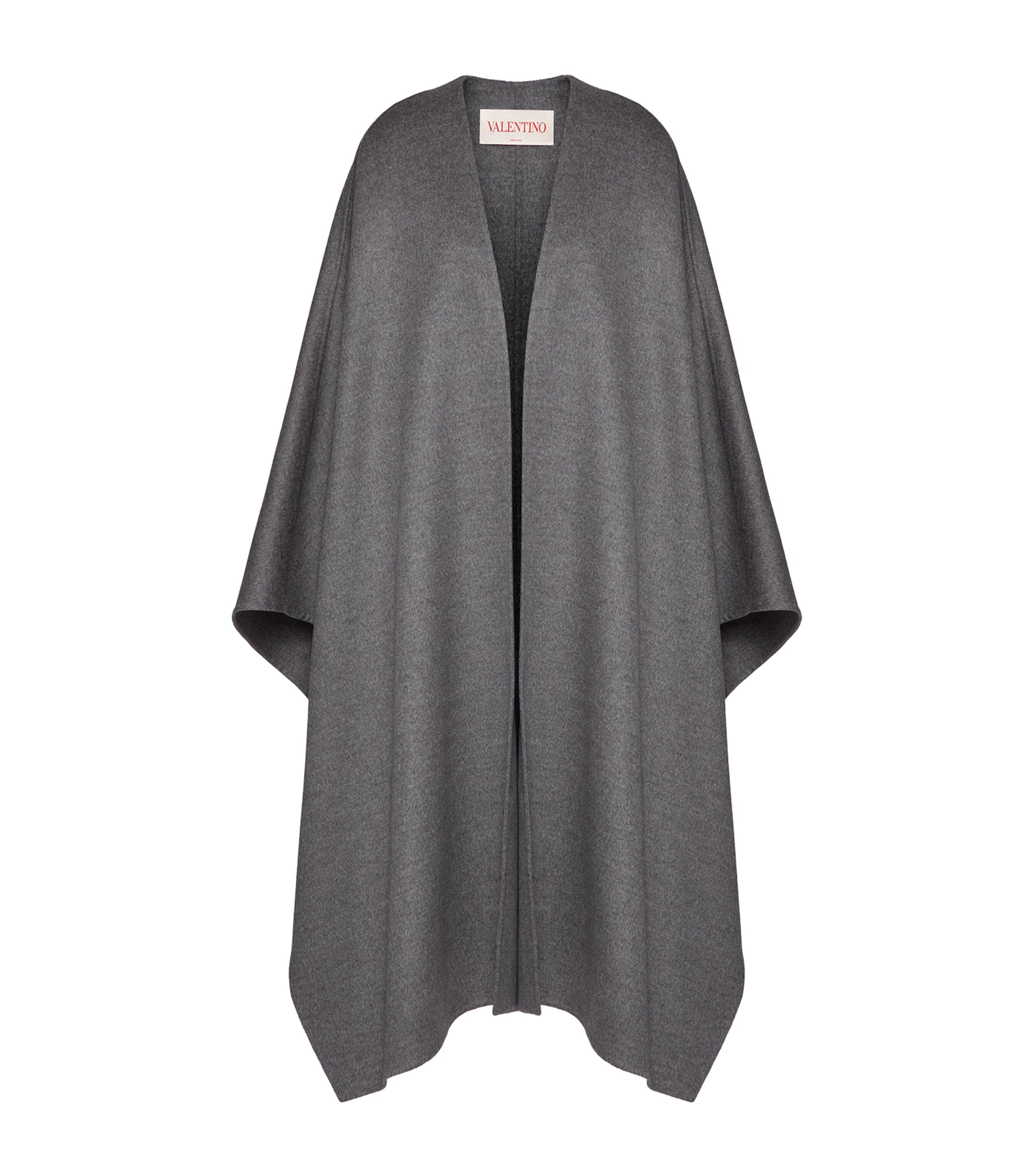 Valentino Wool-cashmere Cape In Grey