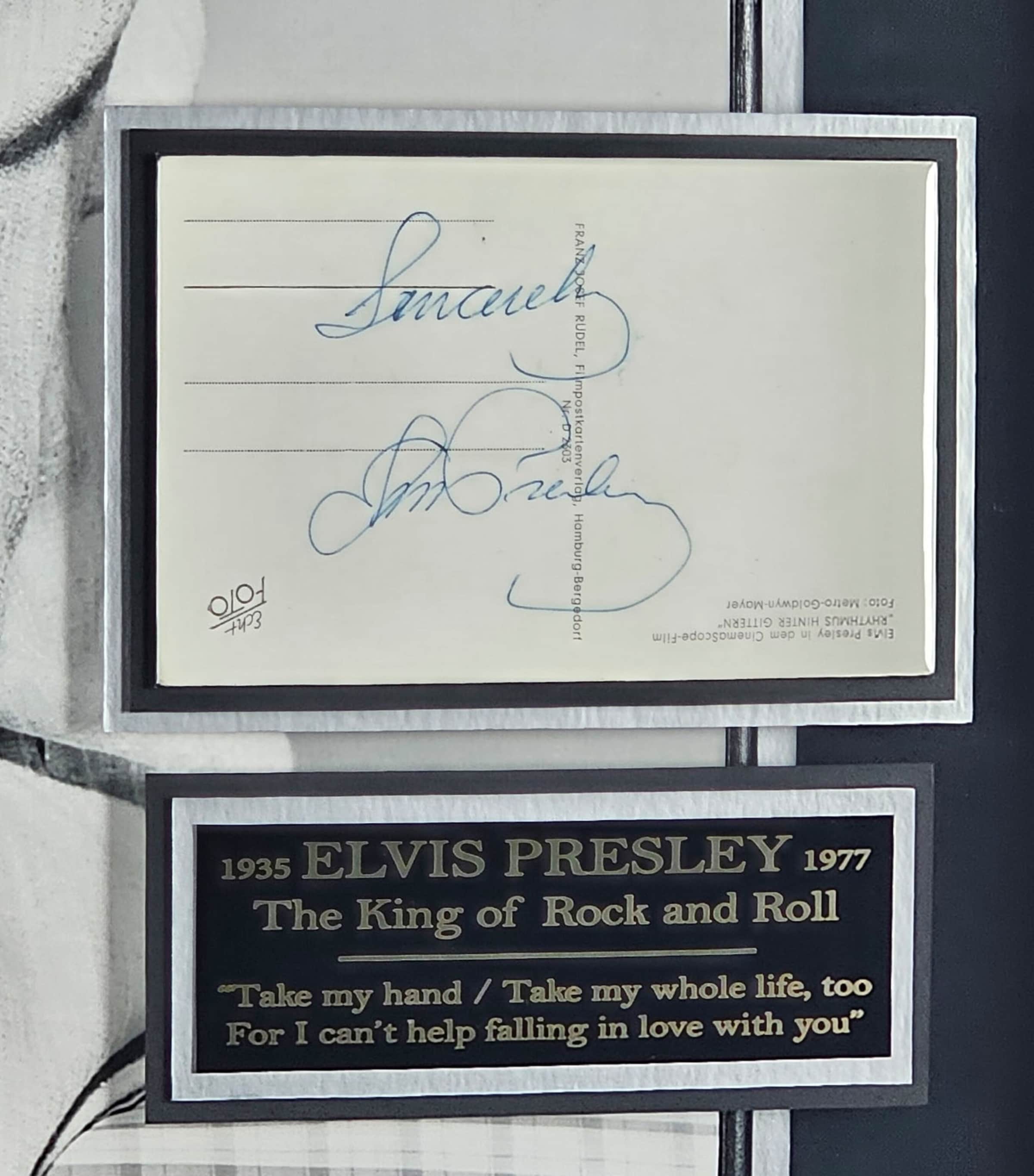 Leipzig Galleries Elvis Presley Signed Vintage Framed Display Image 2