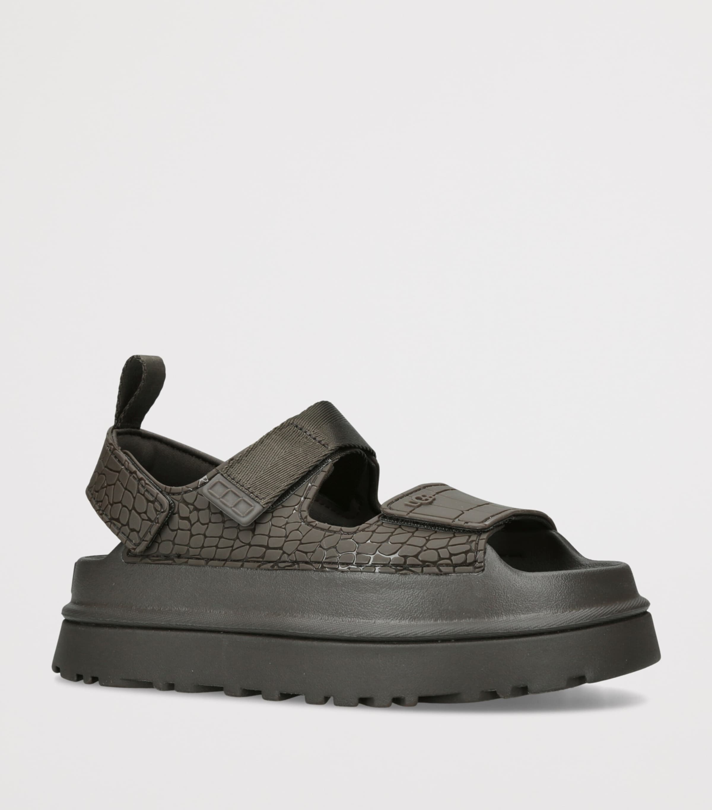 UGG Croc-Embossed Goldenglow Sandals Grey/dark Image 3