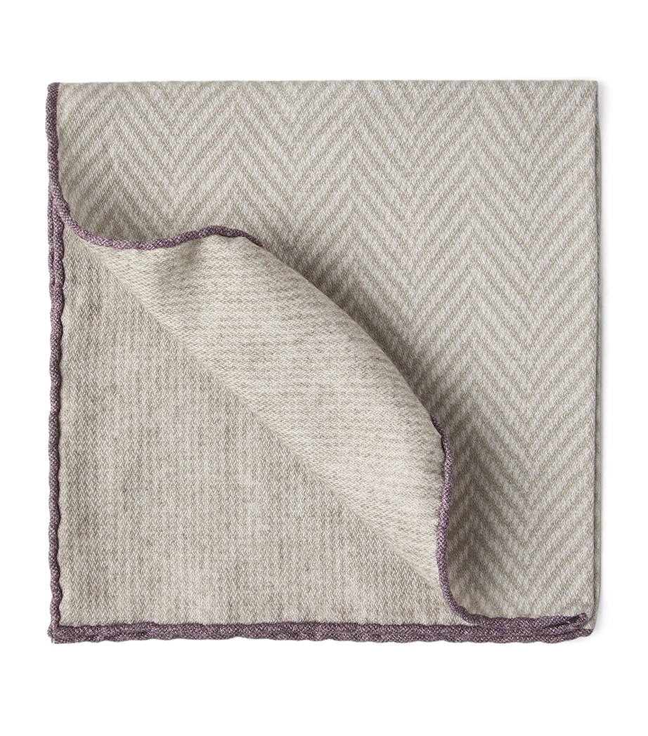 Silk Chevron Pocket Square C026 Image 1