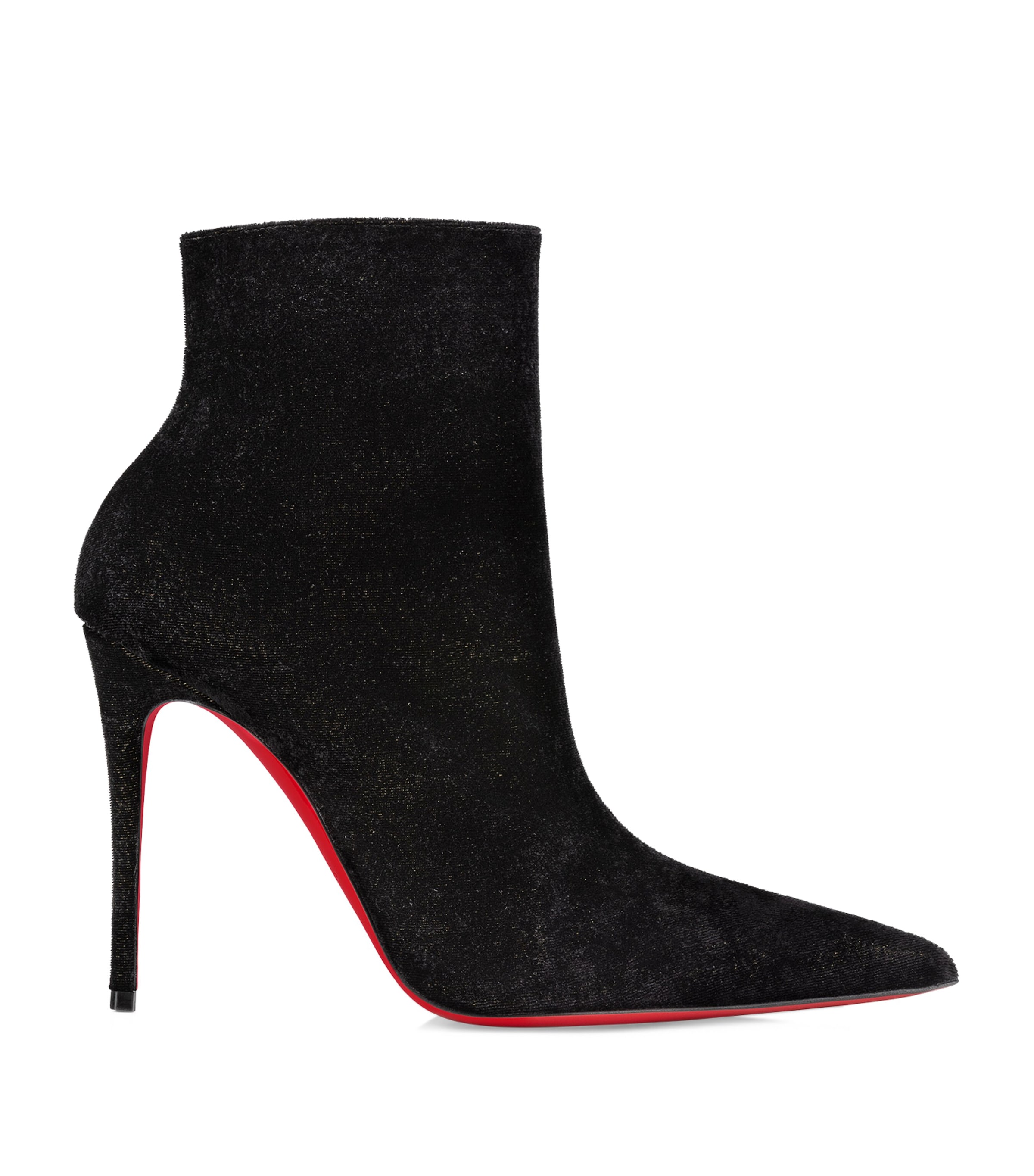 CHRISTIAN LOUBOUTIN KATE MAX VELOURS D'OR HEELED BOOTS 100