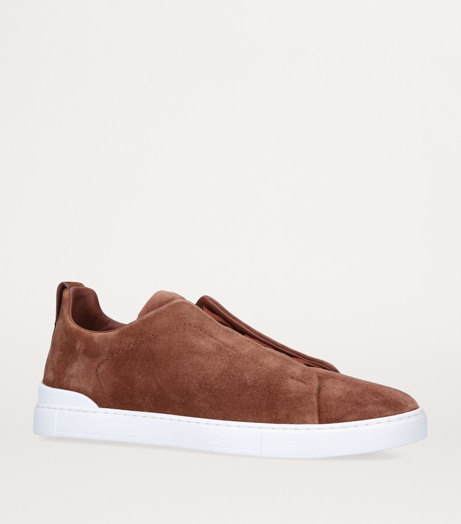Suede Triple Stitch Sneakers TAN Image 3