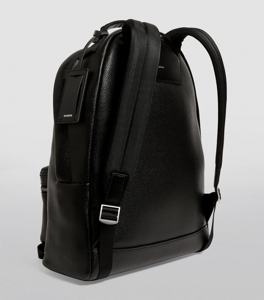 Leather-Trim Backpack BLACK Image 2