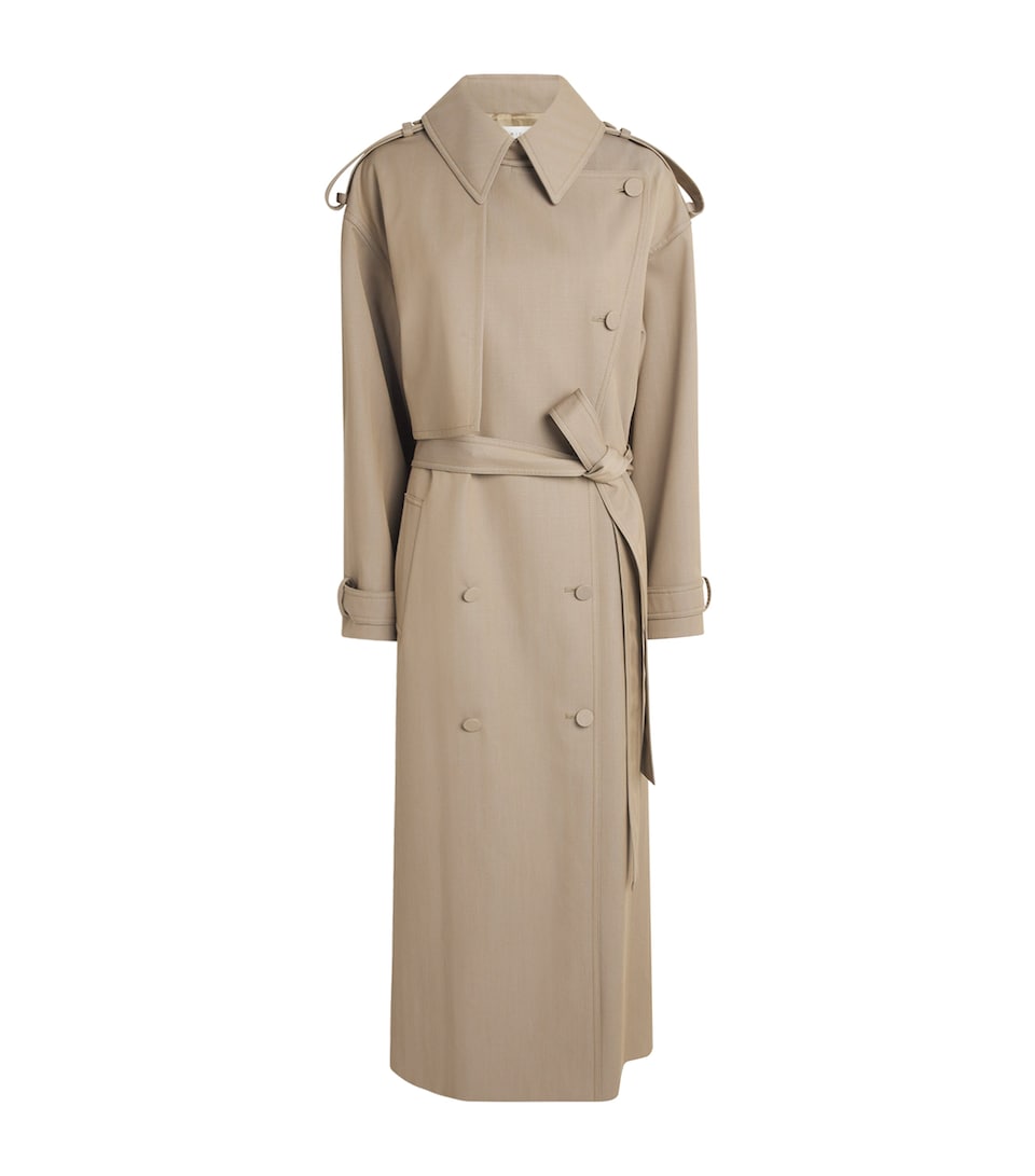 Gabriela Hearst Wool Tellus Trench Coat Cml Camel