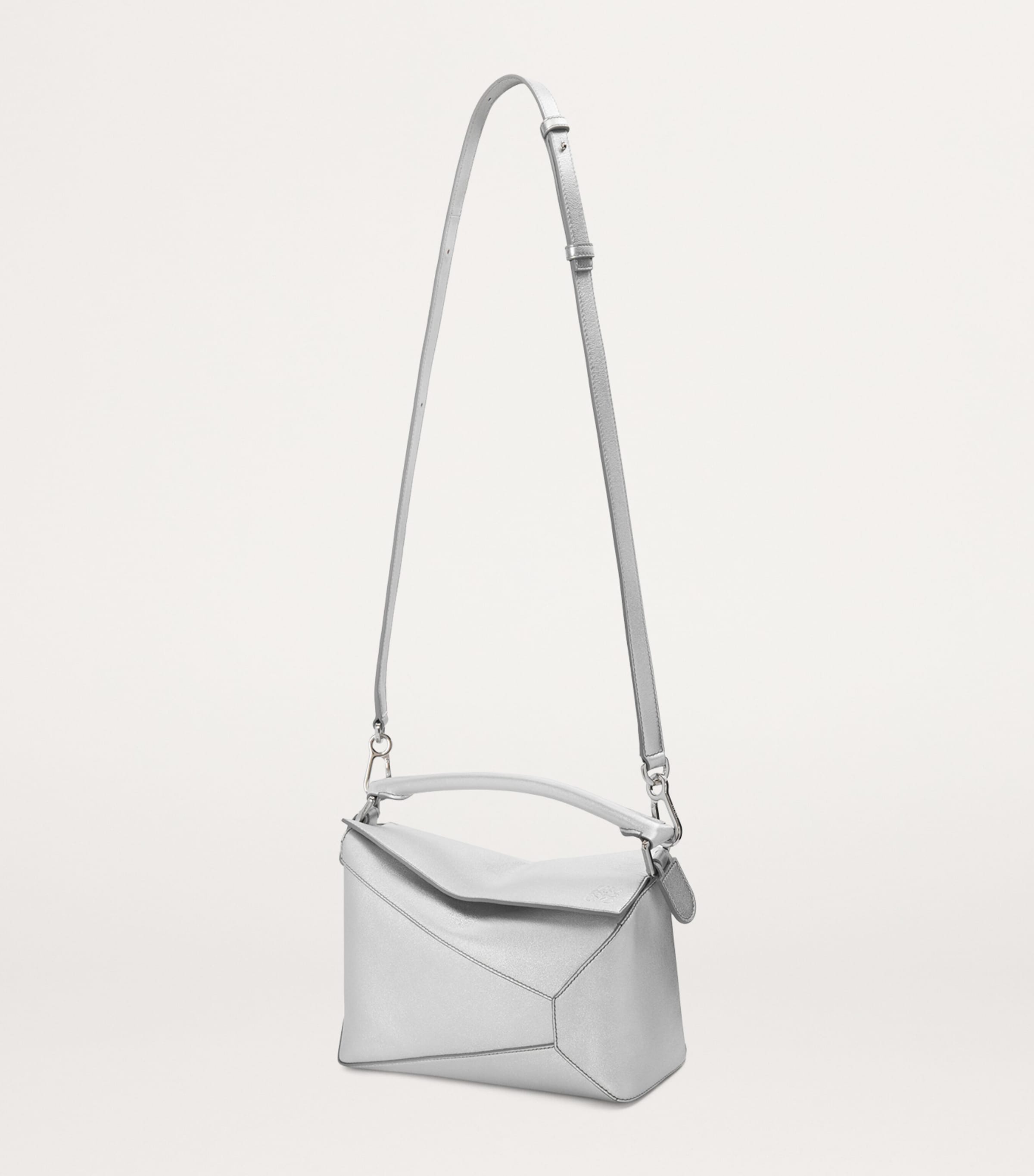 LOEWE Small Metallic Leather Puzzle Top-Handle Bag | Harrods US