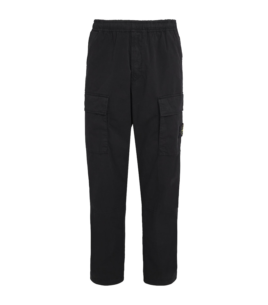 Stone Island Mens Stretch Organic Cotton Cargo Trousers Image 1