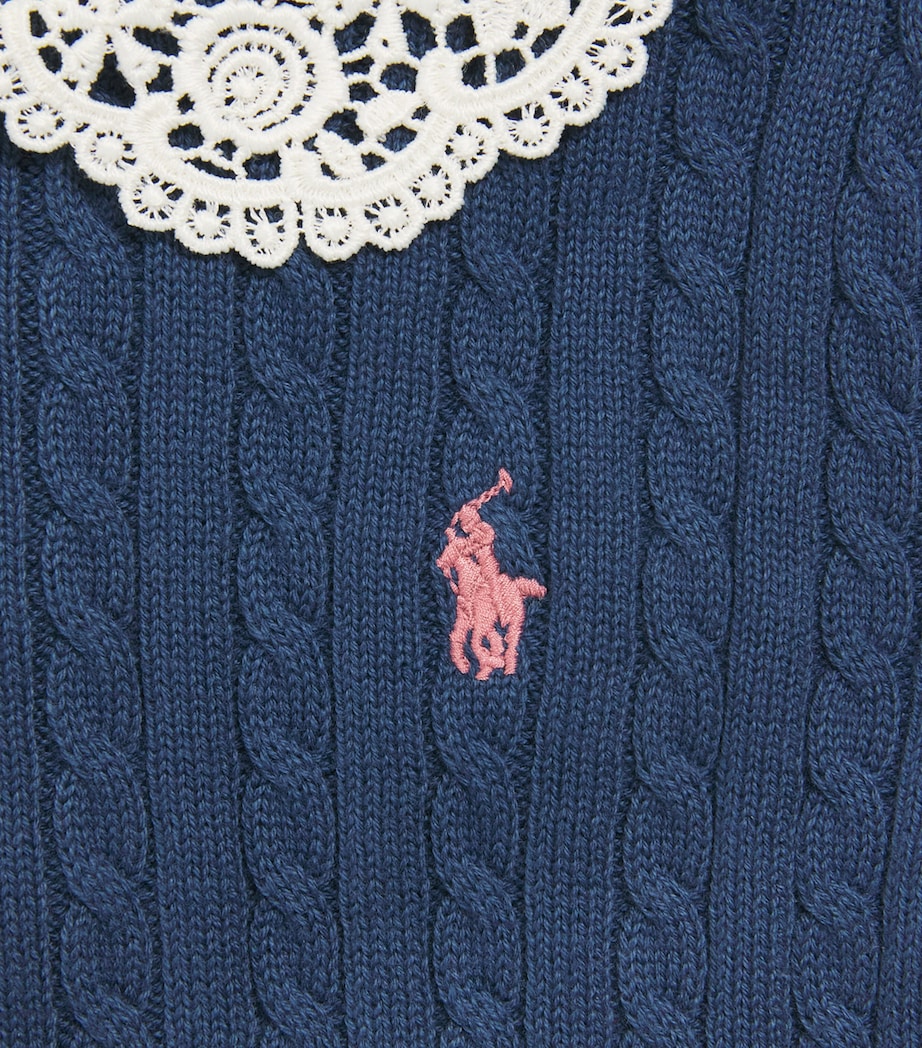 Ralph Lauren Kids Cotton Cable-Knit Dress (3-24 Months) Rustic Navy Image 3