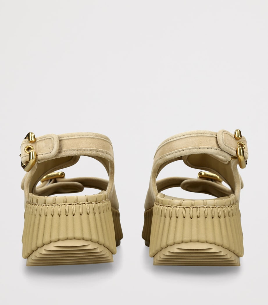 Suede Nama Platform Sandals 60 GOLD Image 2