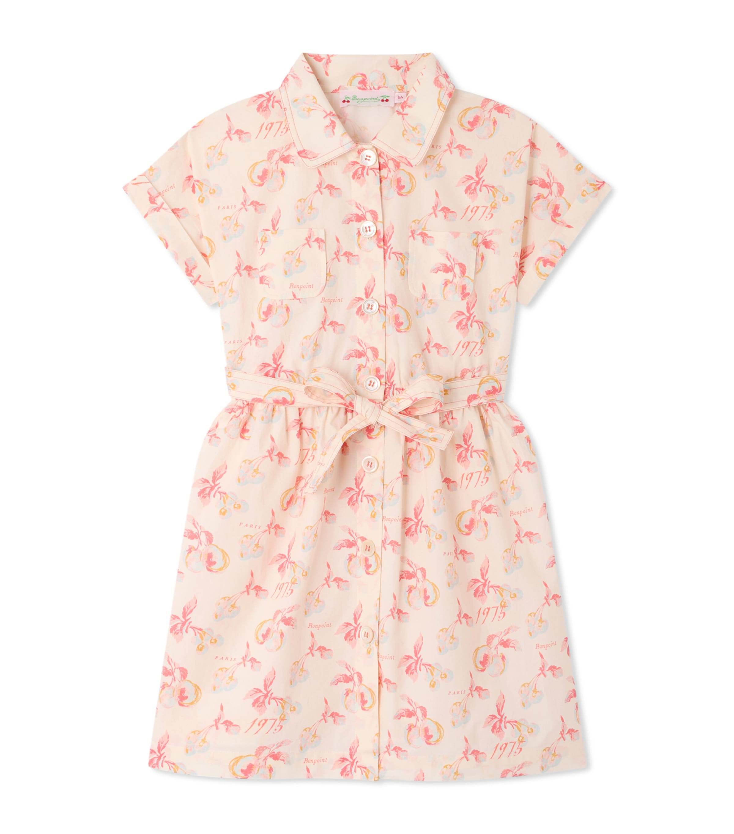 Bonpoint Printed Shirt Dress (4-8 Years) Im Ecru Image 1