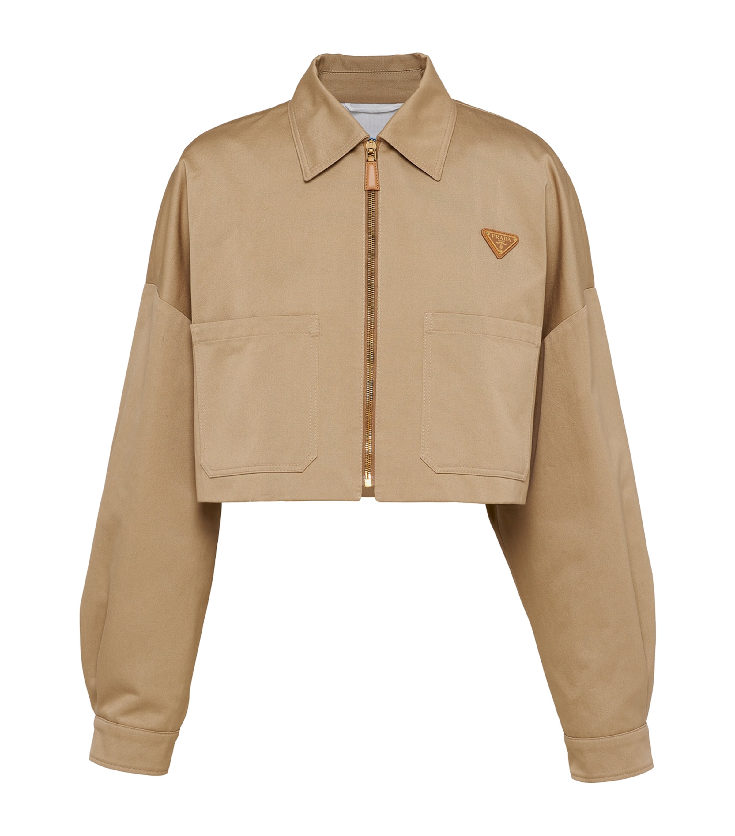 Prada Long-sleeved Zipper Casual Jacket In Neutral