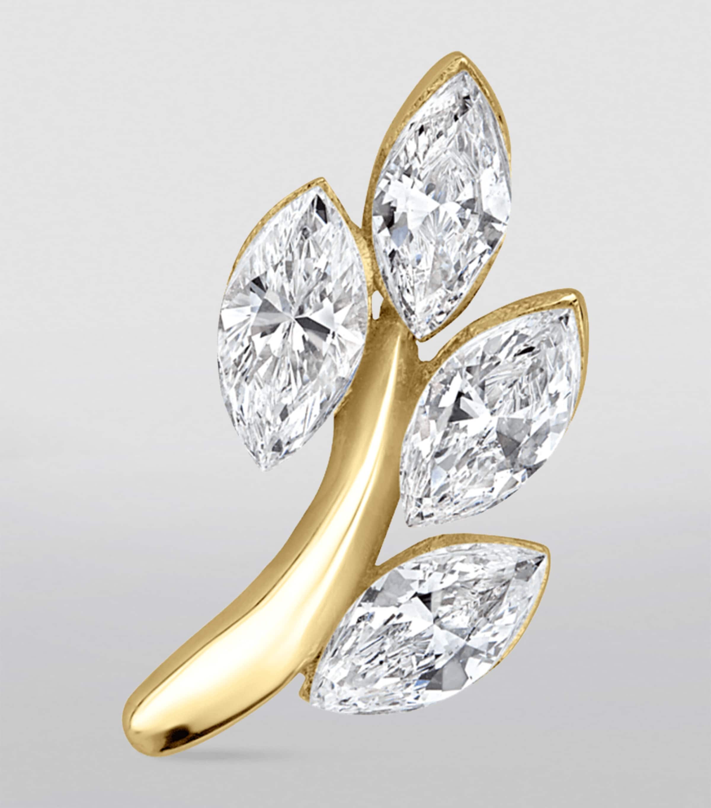 Diamond Vine Threaded Stud Earring (Direction B, 10.5mm) YELLOW GOLD Image 2