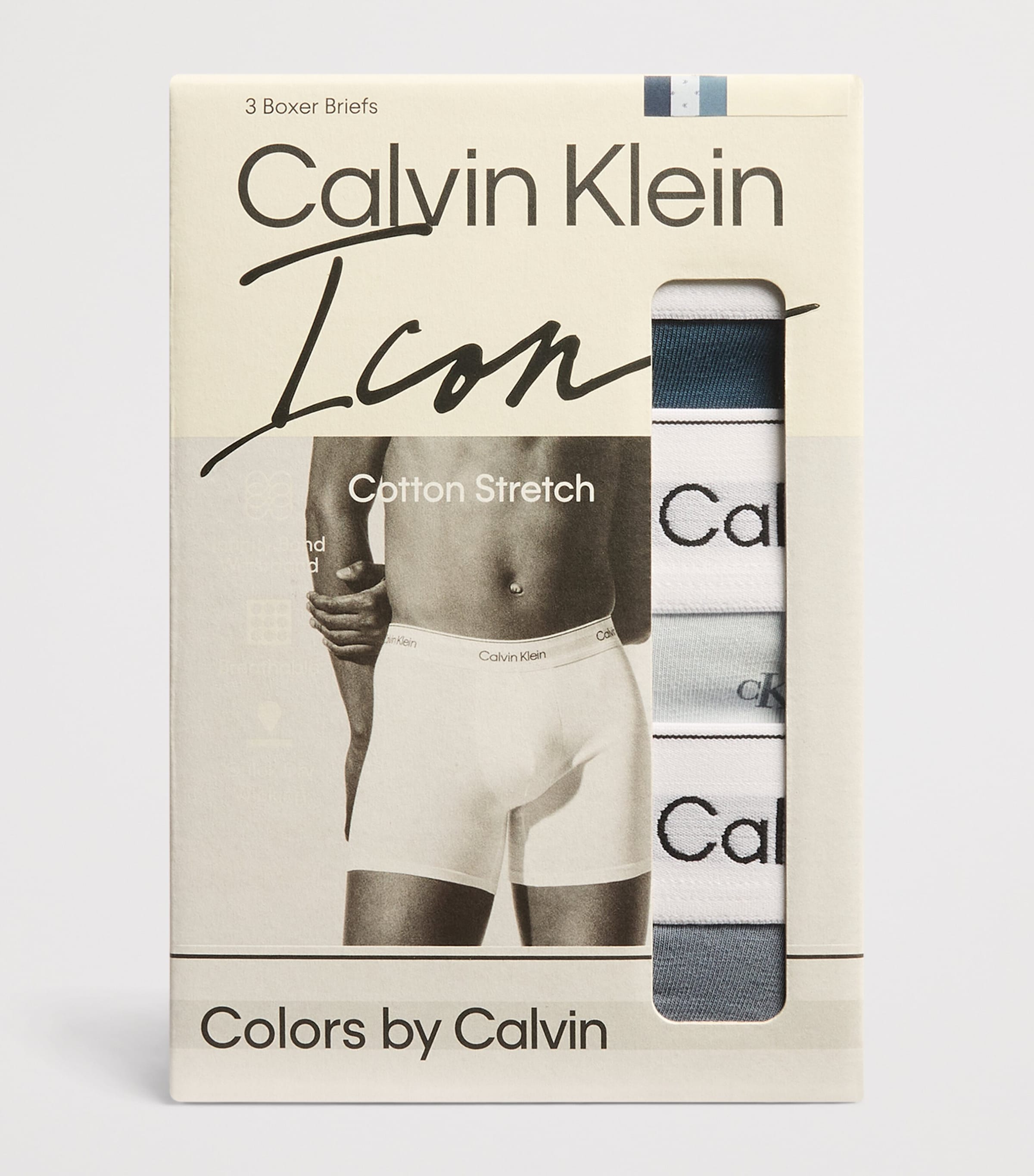 Calvin Klein Mens Stretch-Cotton Icon Boxer Briefs (Pack of 3) Adriatic Royal Image 4