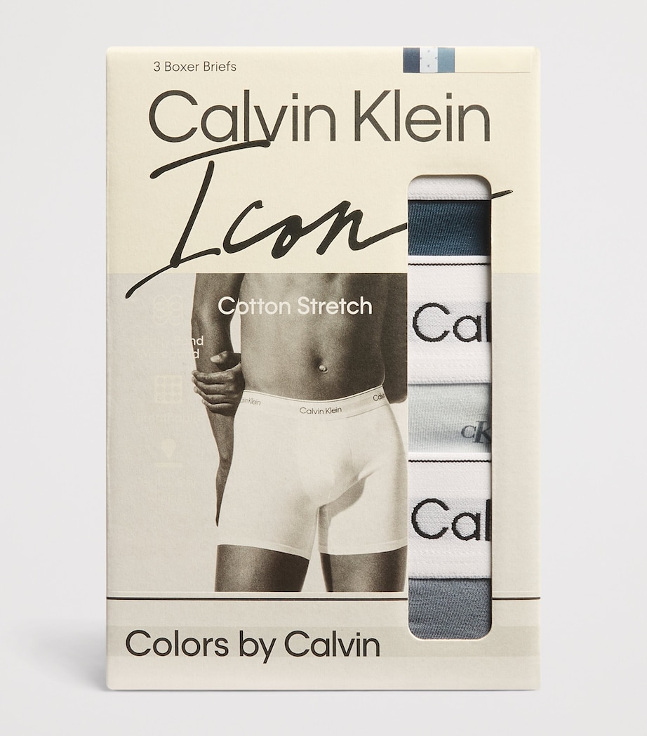 Calvin Klein Mens Stretch-Cotton Icon Boxer Briefs (Pack of 3) Adriatic Royal Image 4