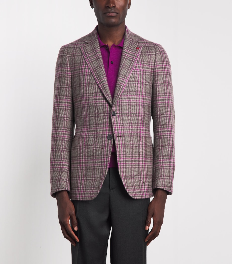 Isaia Mens Cashmere Check Capri Blazer Image 4