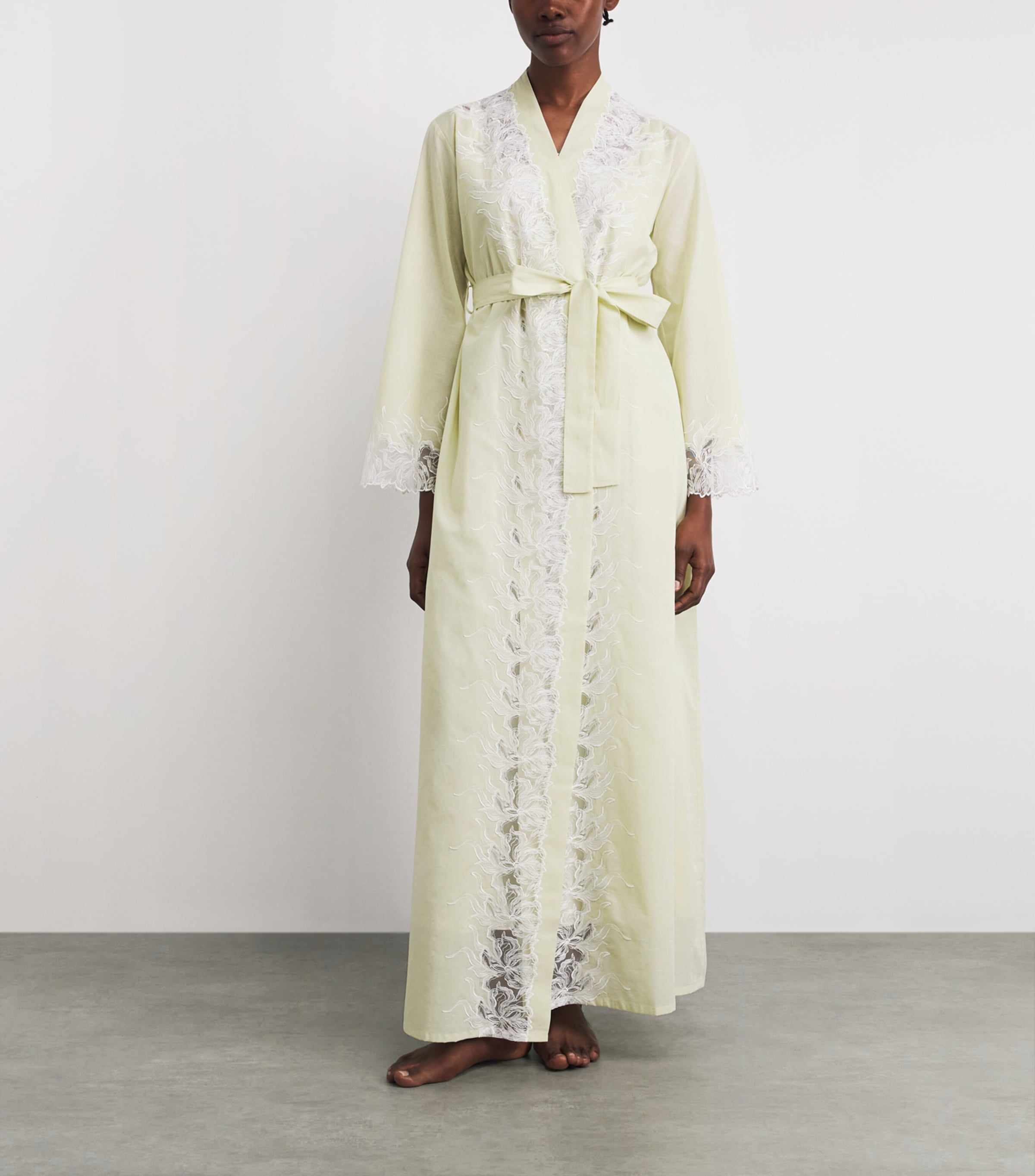 Bocan Womens Cotton Liliane Robe Light Green Image 2