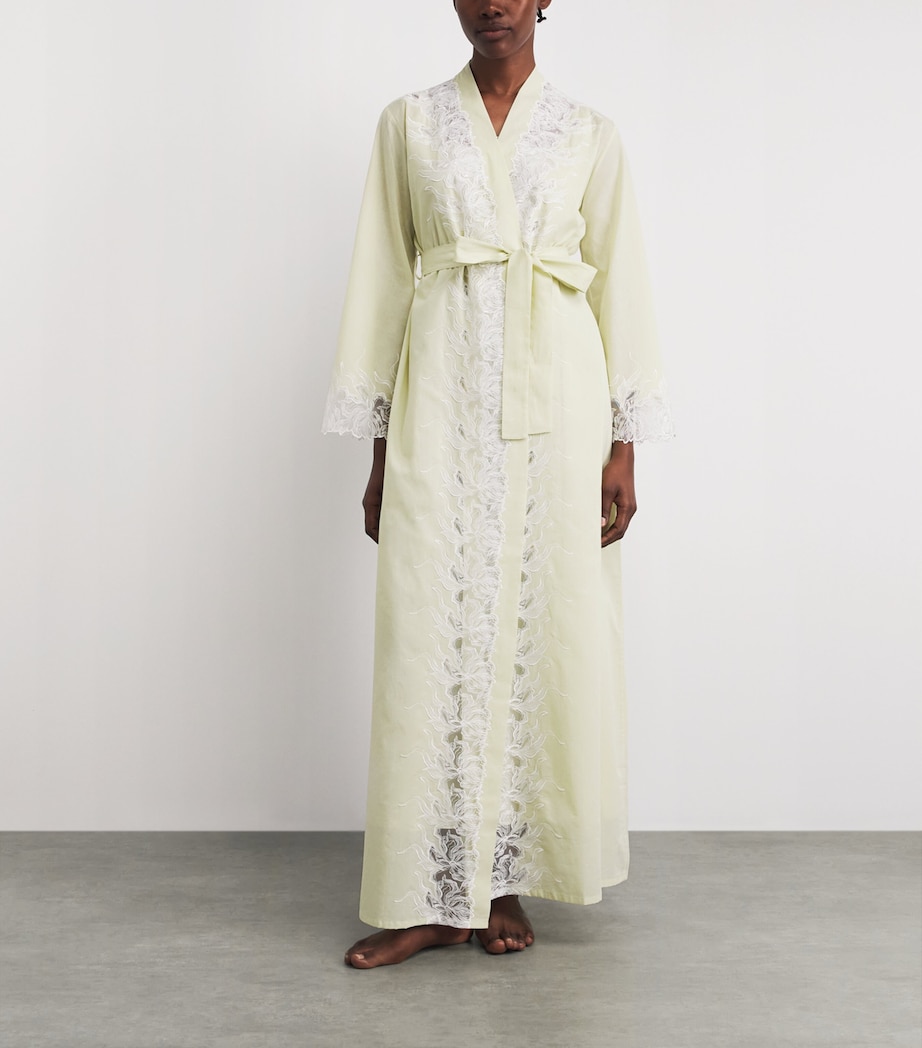 Bocan Womens Cotton Liliane Robe Light Green Image 2