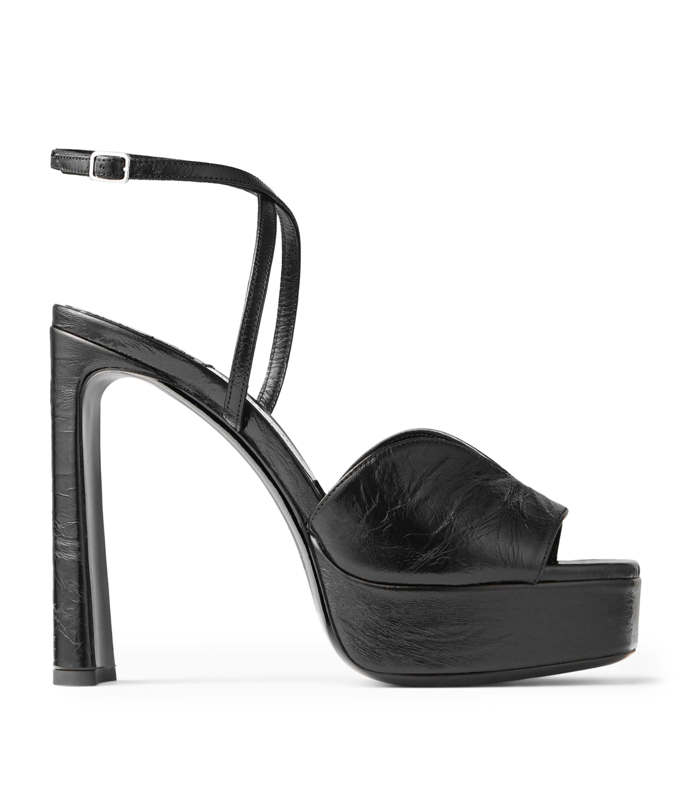 Karli 125 Lambskin Platform Sandals BLACK Image 1