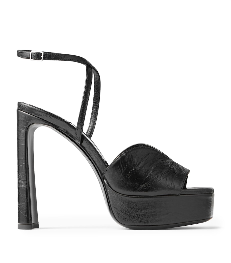 Karli 125 Lambskin Platform Sandals BLACK Image 1