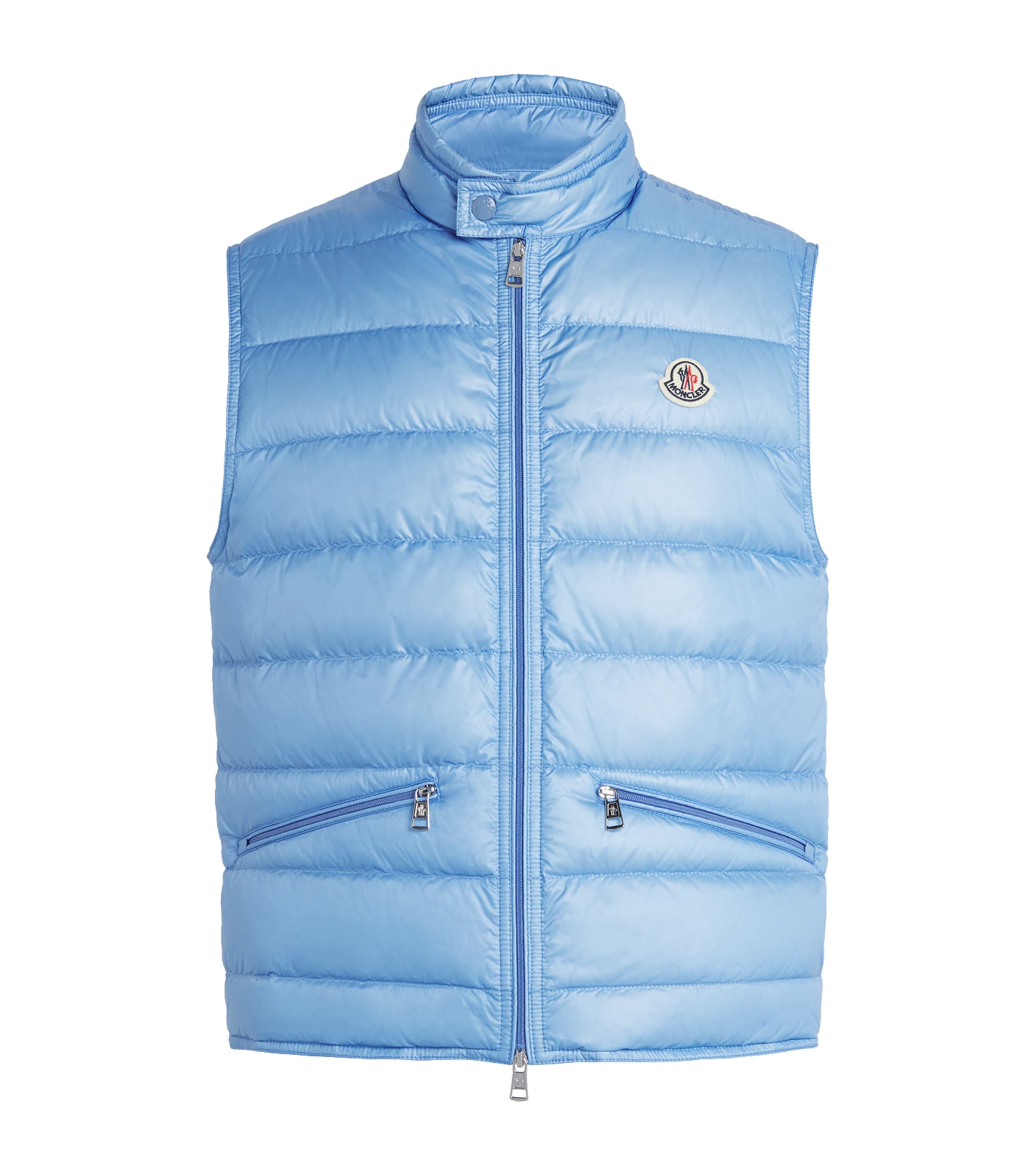 Shop Moncler Down Gui Gilet In Blue