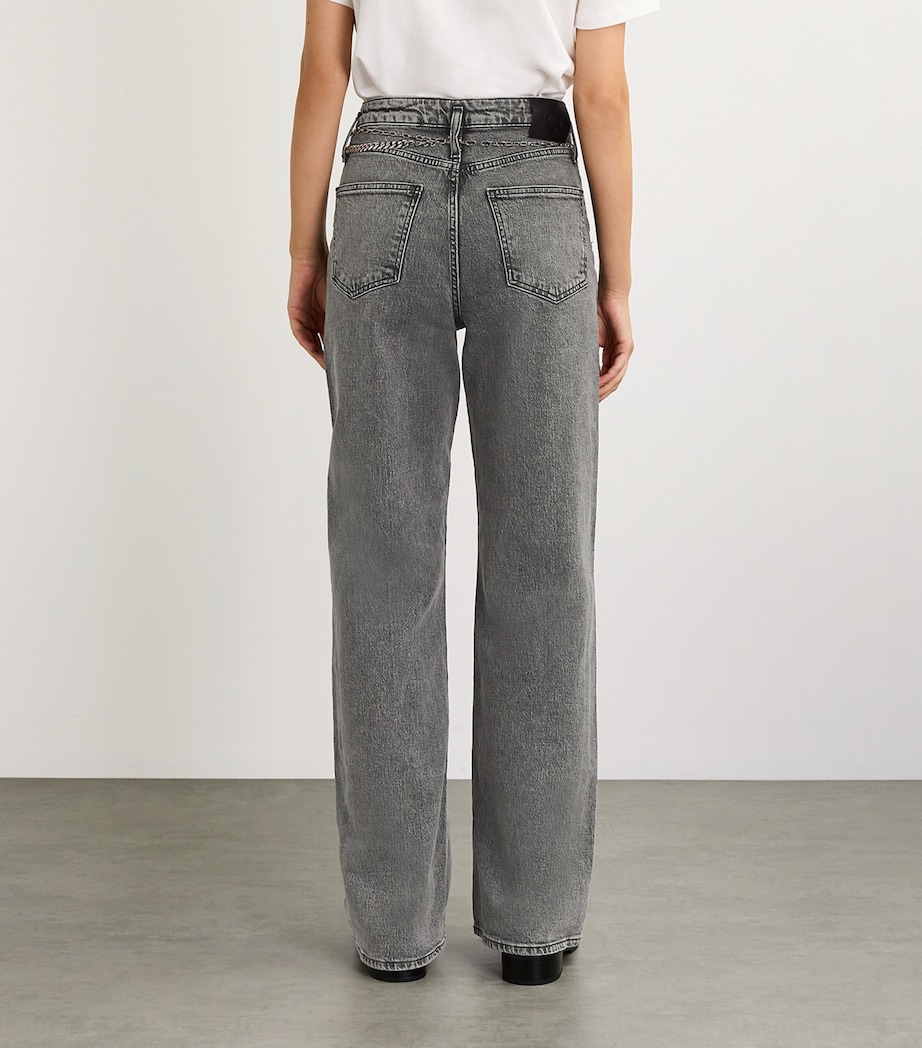 Chain-Detail Wide-Leg Jeans GREY Image 4