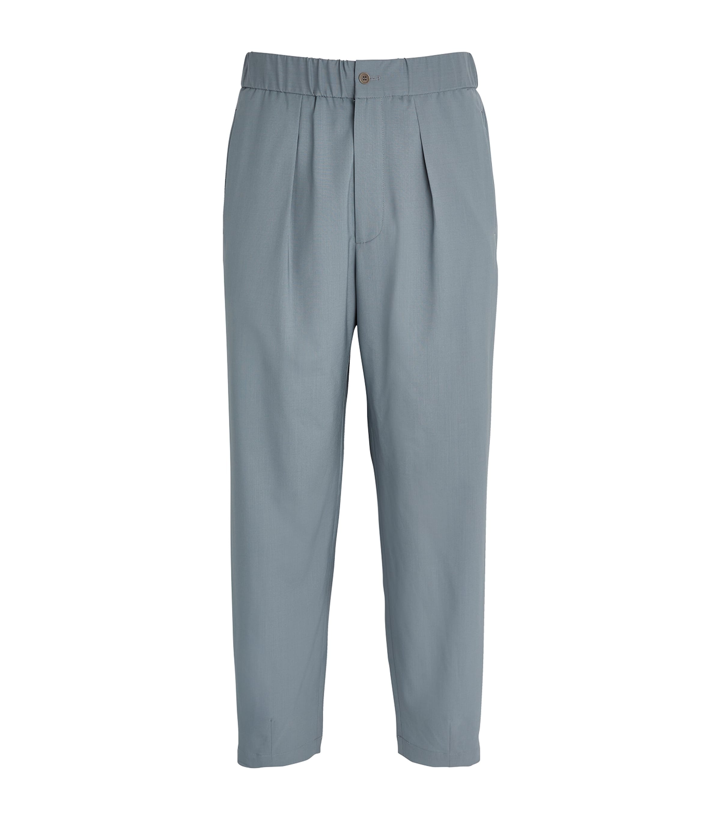 Shop Giorgio Armani Virgin Wool Tailored Trousers