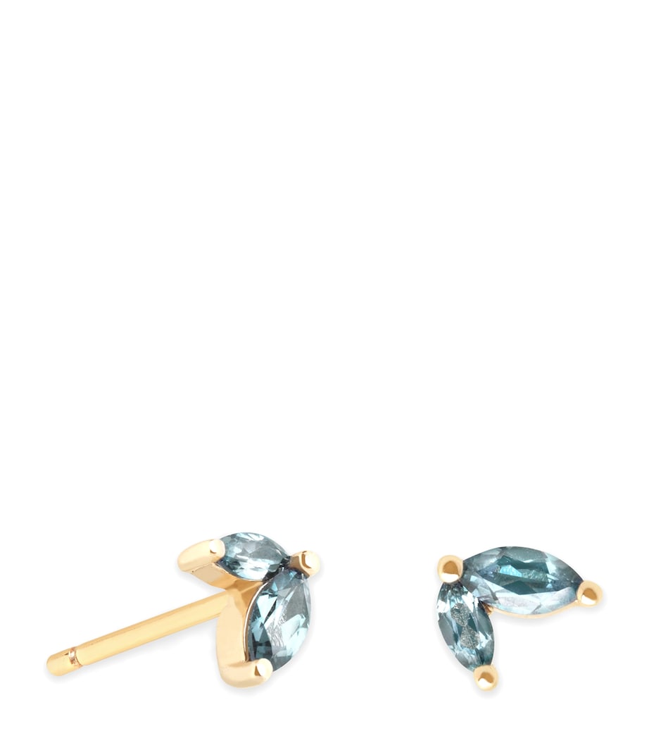 Astrid & Miyu Yellow Gold and Alexandrite Marquise Stud Earrings Gold Image 1
